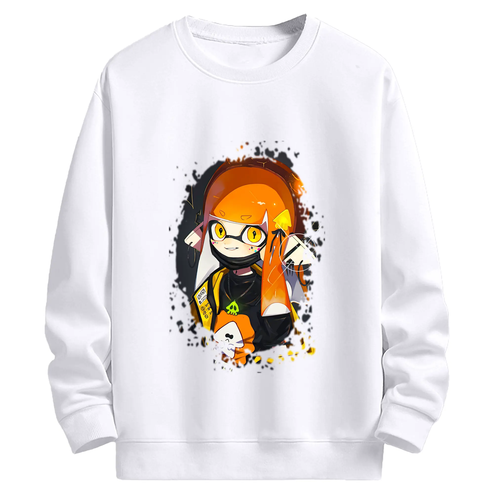スプラトゥーン グッズ,インクリング - 高品質 クルーネック スウェット ・ コットン59％ ポリエステル41％ ・ ユニセックス 長袖 トレーナー ・ カジュアル デイリー スポーツ 散歩用