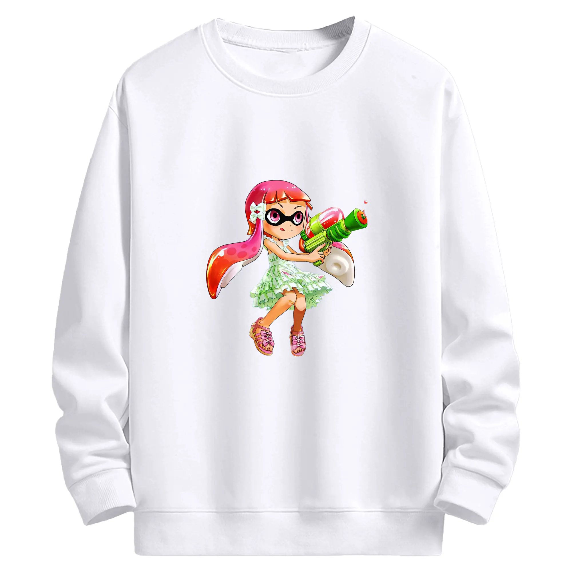 スプラトゥーン グッズ,インクリング - 高品質 クルーネック スウェット ・ コットン59％ ポリエステル41％ ・ ユニセックス 長袖 トレーナー ・ カジュアル デイリー スポーツ 散歩用