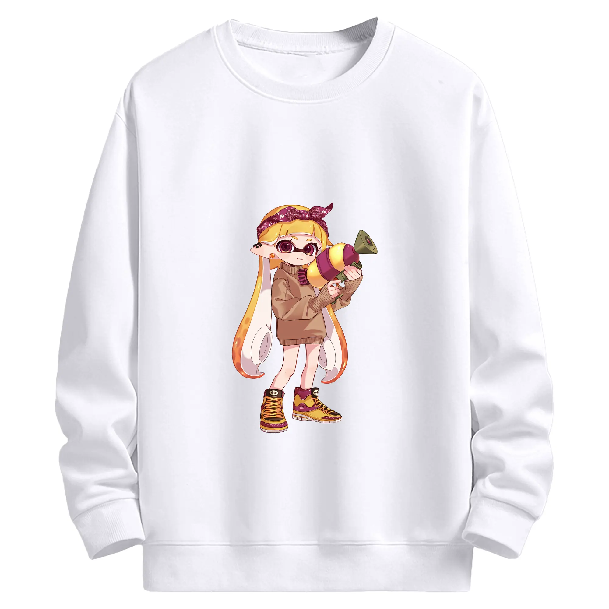 スプラトゥーン グッズ,インクリング - 高品質 クルーネック スウェット ・ コットン59％ ポリエステル41％ ・ ユニセックス 長袖 トレーナー ・ カジュアル デイリー スポーツ 散歩用