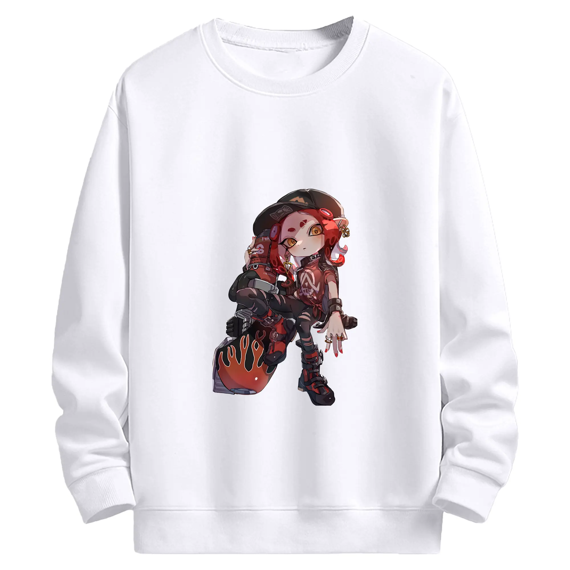 スプラトゥーン グッズ,インクリング - 高品質 クルーネック スウェット ・ コットン59％ ポリエステル41％ ・ ユニセックス 長袖 トレーナー ・ カジュアル デイリー スポーツ 散歩用