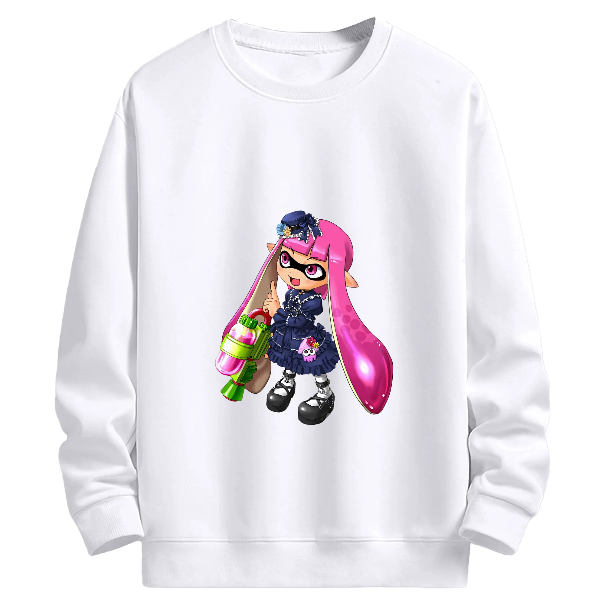 スプラトゥーン グッズ,インクリング - 高品質 クルーネック スウェット ・ コットン59％ ポリエステル41％ ・ ユニセックス 長袖 トレーナー ・ カジュアル デイリー スポーツ 散歩用