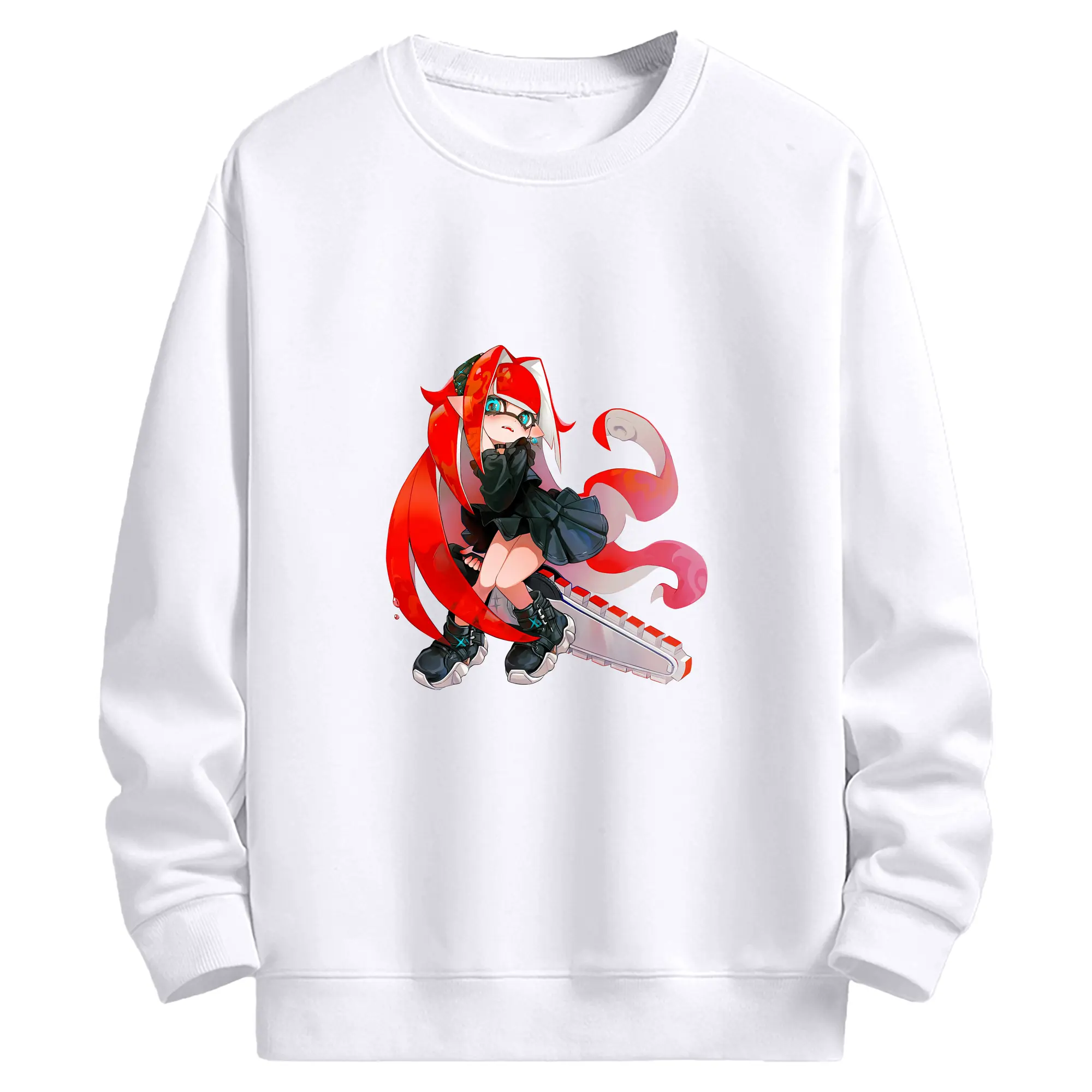 スプラトゥーン グッズ,インクリング - 高品質 クルーネック スウェット ・ コットン59％ ポリエステル41％ ・ ユニセックス 長袖 トレーナー ・ カジュアル デイリー スポーツ 散歩用