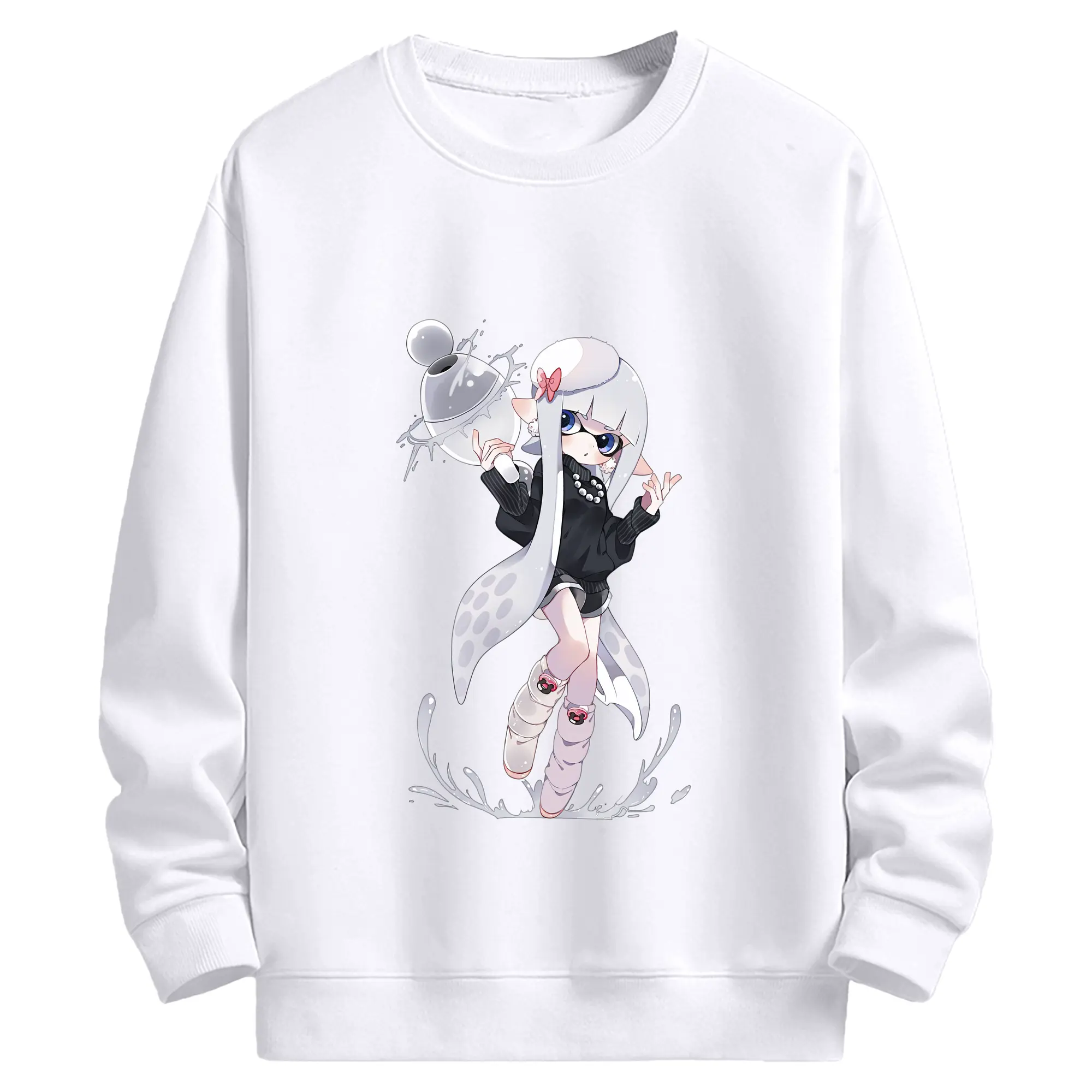 スプラトゥーン グッズ,インクリング - 高品質 クルーネック スウェット ・ コットン59％ ポリエステル41％ ・ ユニセックス 長袖 トレーナー ・ カジュアル デイリー スポーツ 散歩用