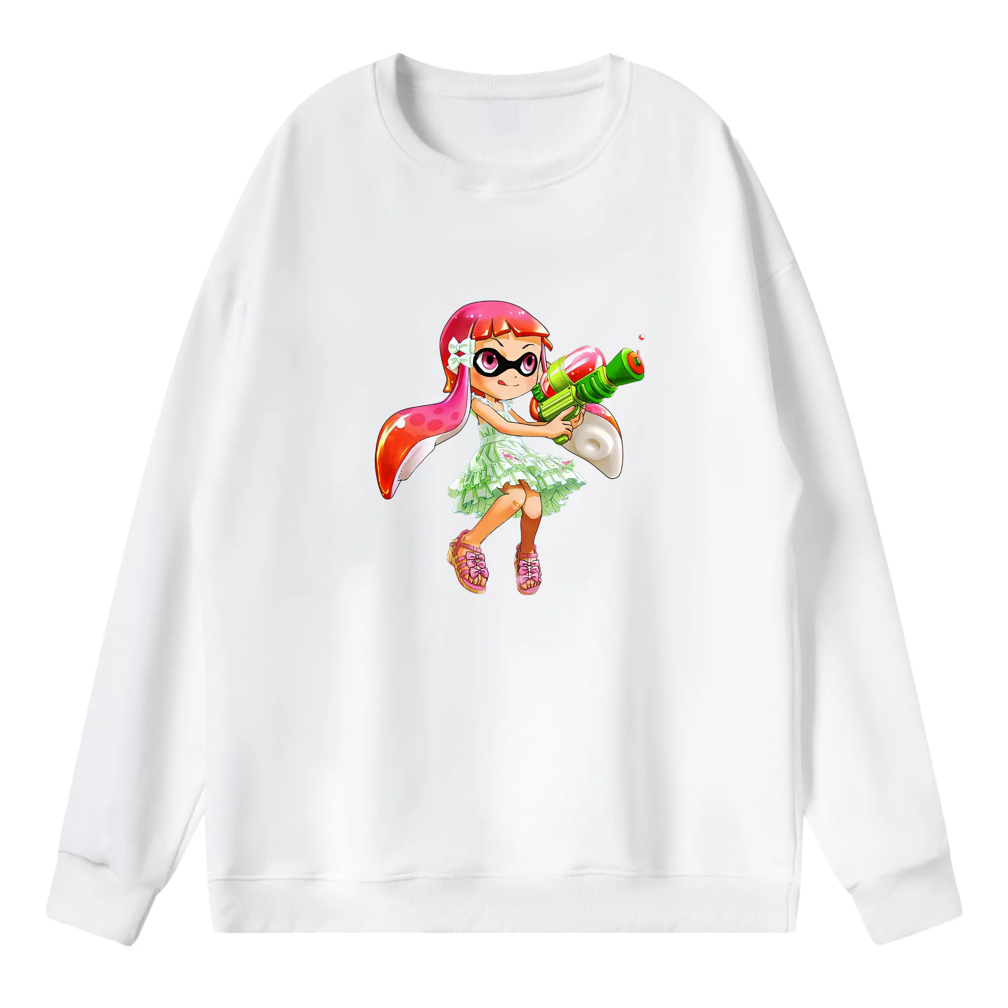 スプラトゥーン グッズ,インクリング - 薄手 クルーネック スウェット 裏毛260g · ポリエステル 春秋向け カジュアル 男女兼用 · トレーナー デイリー スポーツ 散歩に最適