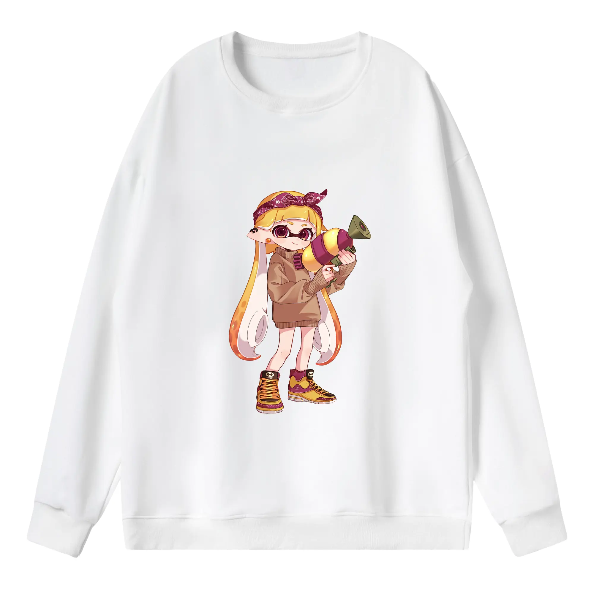 スプラトゥーン グッズ,インクリング - 薄手 クルーネック スウェット 裏毛260g · ポリエステル 春秋向け カジュアル 男女兼用 · トレーナー デイリー スポーツ 散歩に最適