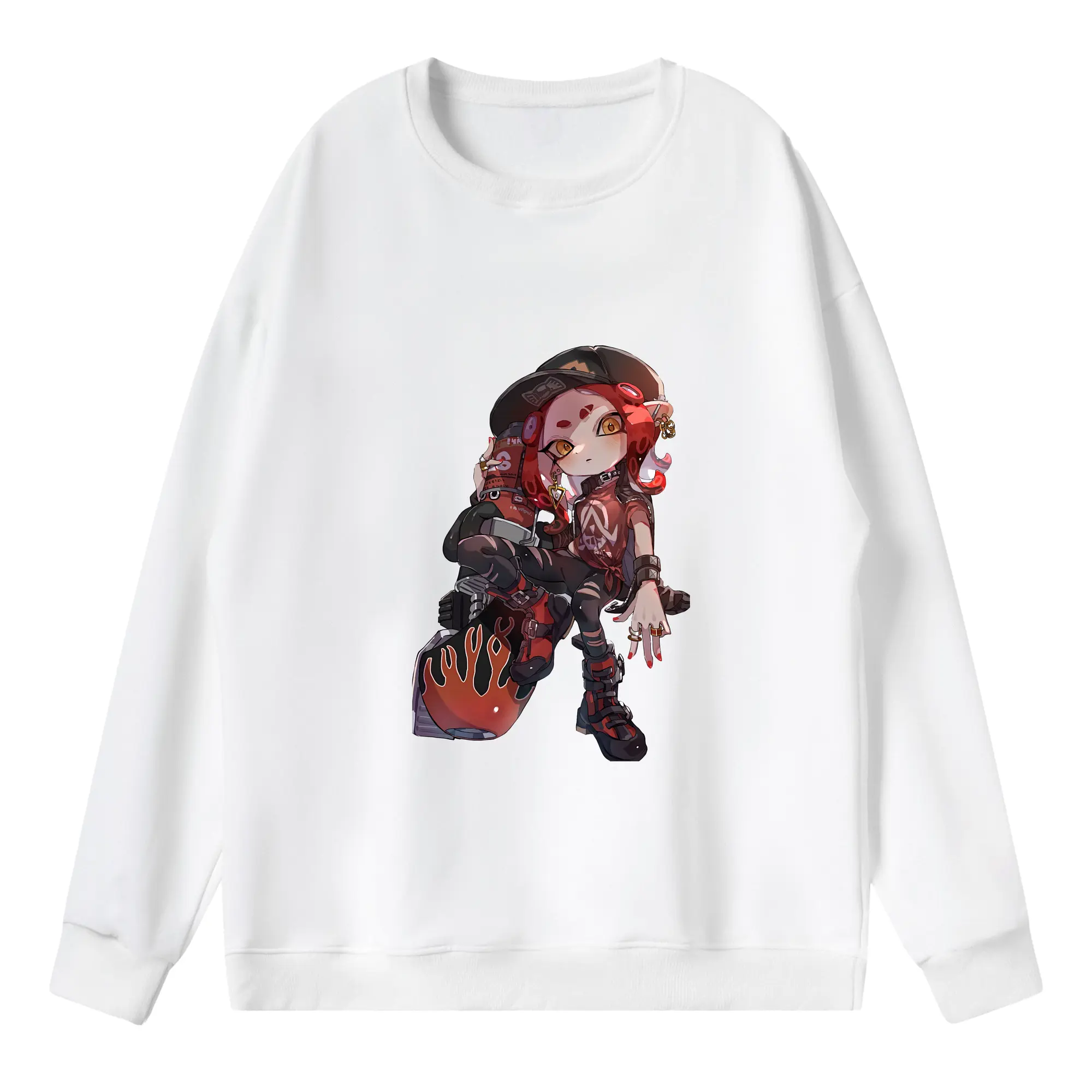 スプラトゥーン グッズ,インクリング - 薄手 クルーネック スウェット 裏毛260g · ポリエステル 春秋向け カジュアル 男女兼用 · トレーナー デイリー スポーツ 散歩に最適