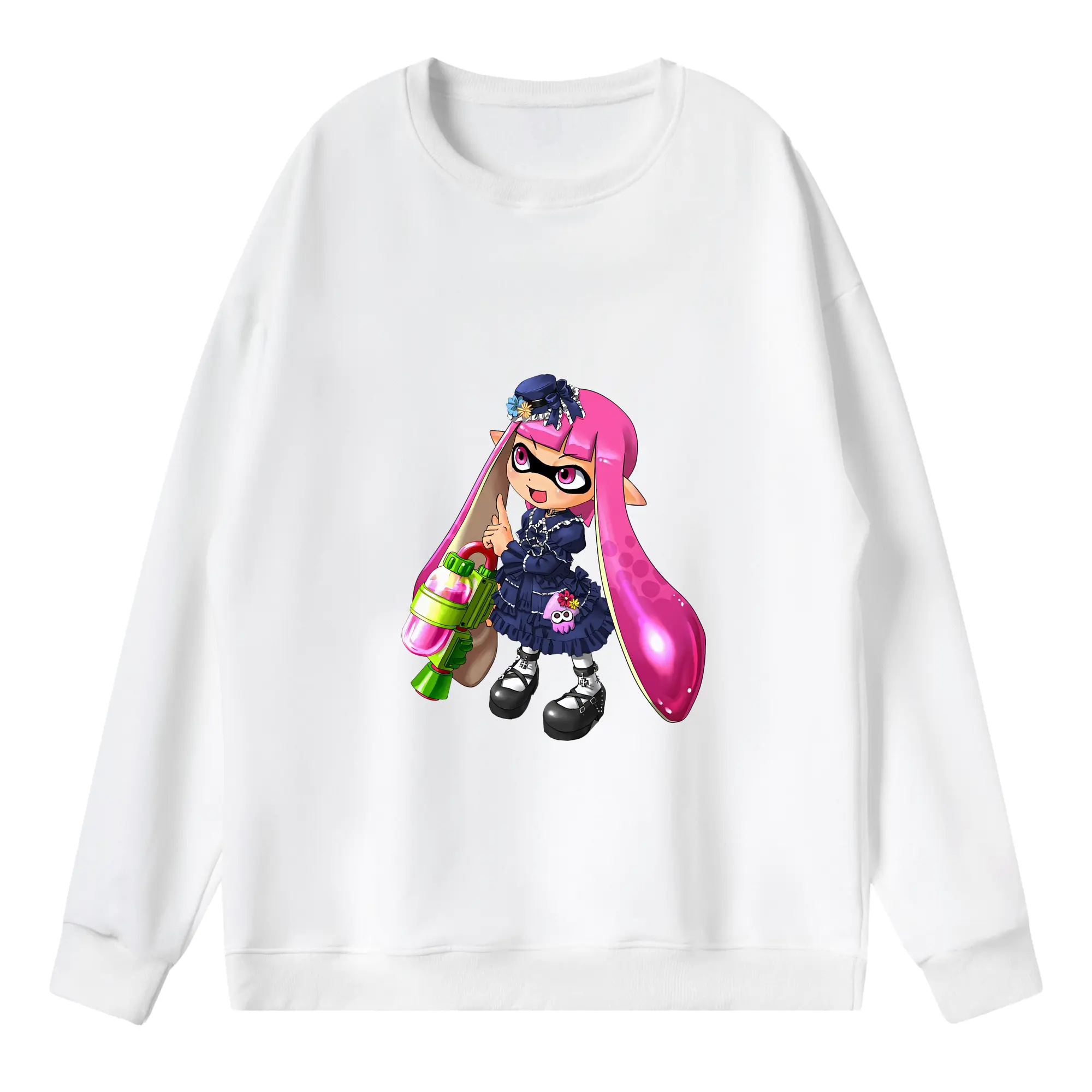 スプラトゥーン グッズ,インクリング - 薄手 クルーネック スウェット 裏毛260g · ポリエステル 春秋向け カジュアル 男女兼用 · トレーナー デイリー スポーツ 散歩に最適