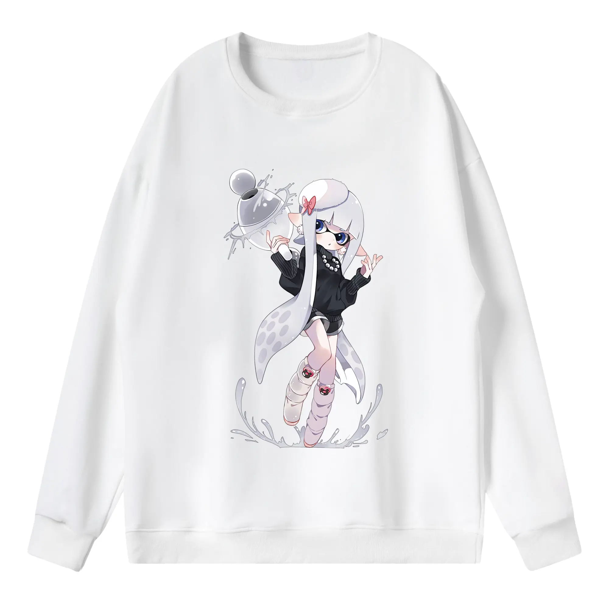 スプラトゥーン グッズ,インクリング - 薄手 クルーネック スウェット 裏毛260g · ポリエステル 春秋向け カジュアル 男女兼用 · トレーナー デイリー スポーツ 散歩に最適