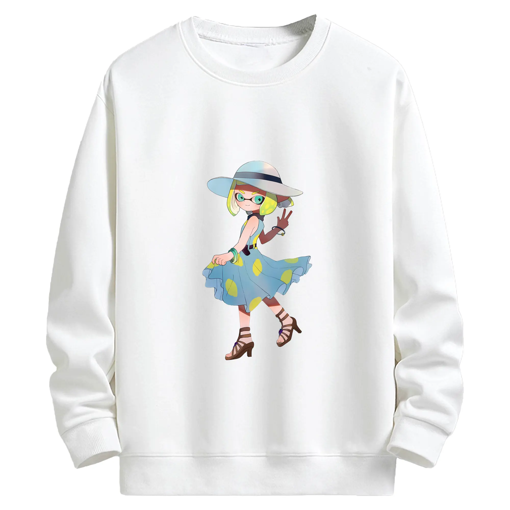 スプラトゥーン グッズ,インクリング - キッズ クルーネックスウェットシャツ ・ フロントプリント ・ 綿80％ ポリエステル20％ ・ 快適 通学 スポーツ 日常使い お散歩用