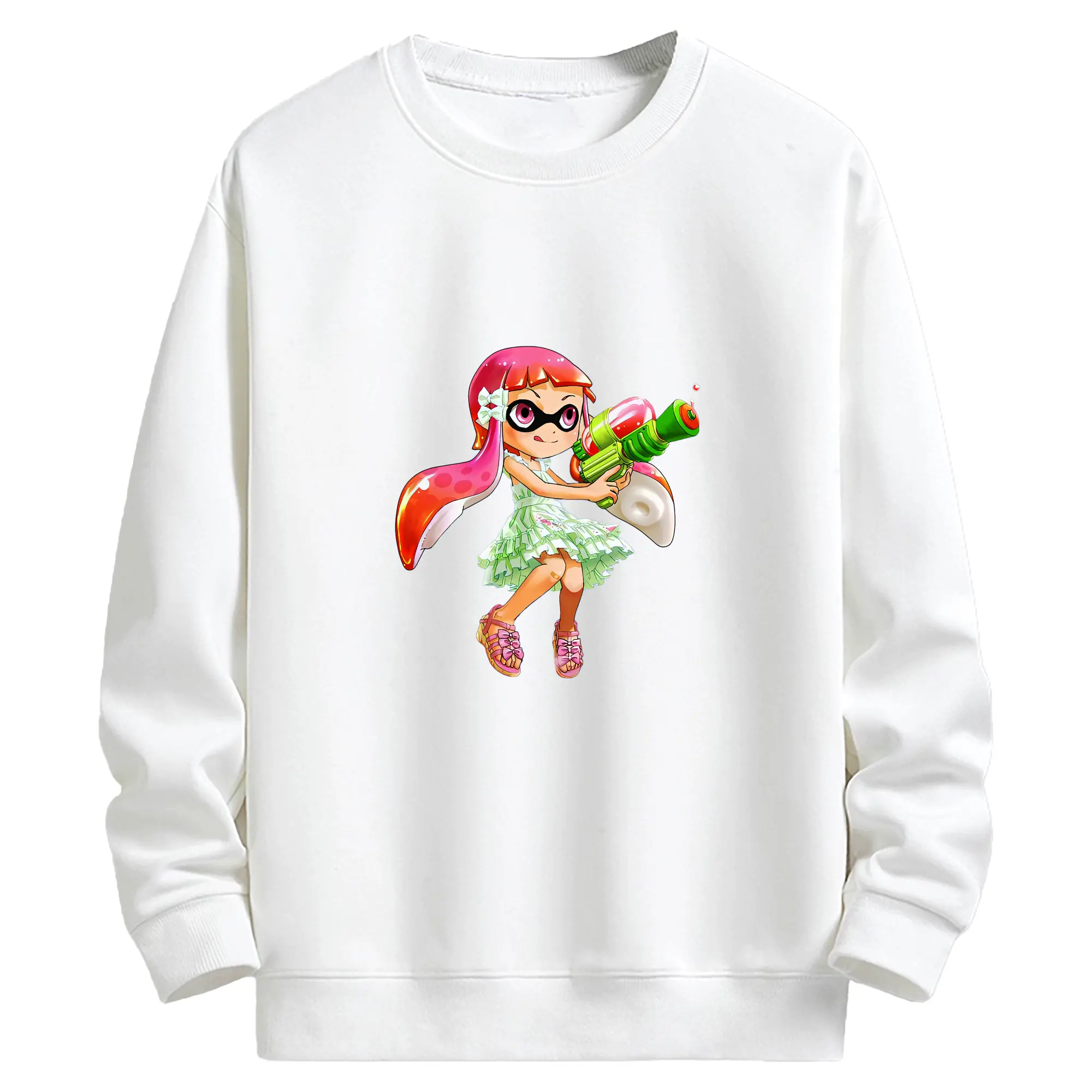 スプラトゥーン グッズ,インクリング - キッズ クルーネックスウェットシャツ ・ フロントプリント ・ 綿80％ ポリエステル20％ ・ 快適 通学 スポーツ 日常使い お散歩用