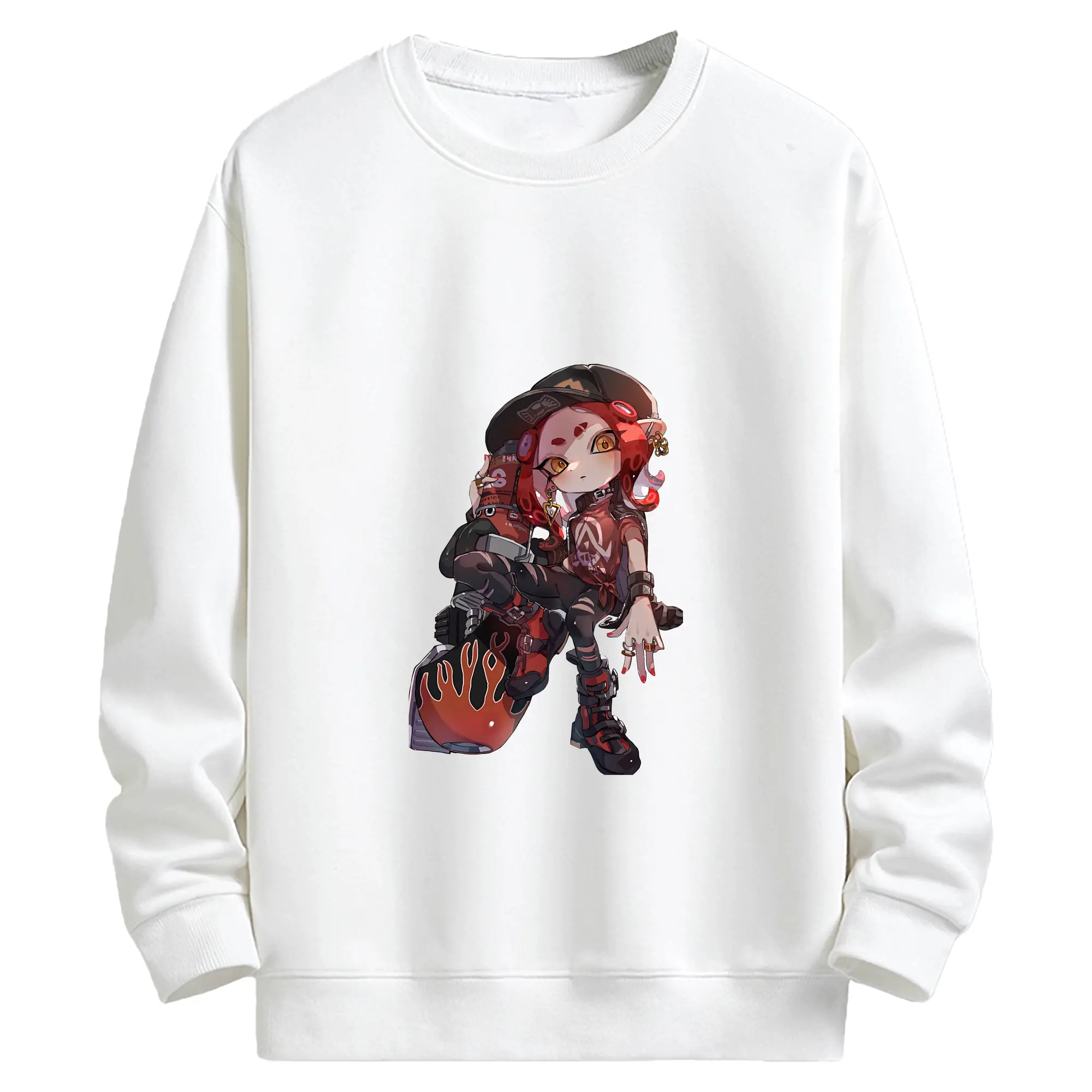 スプラトゥーン グッズ,インクリング - キッズ クルーネックスウェットシャツ ・ フロントプリント ・ 綿80％ ポリエステル20％ ・ 快適 通学 スポーツ 日常使い お散歩用