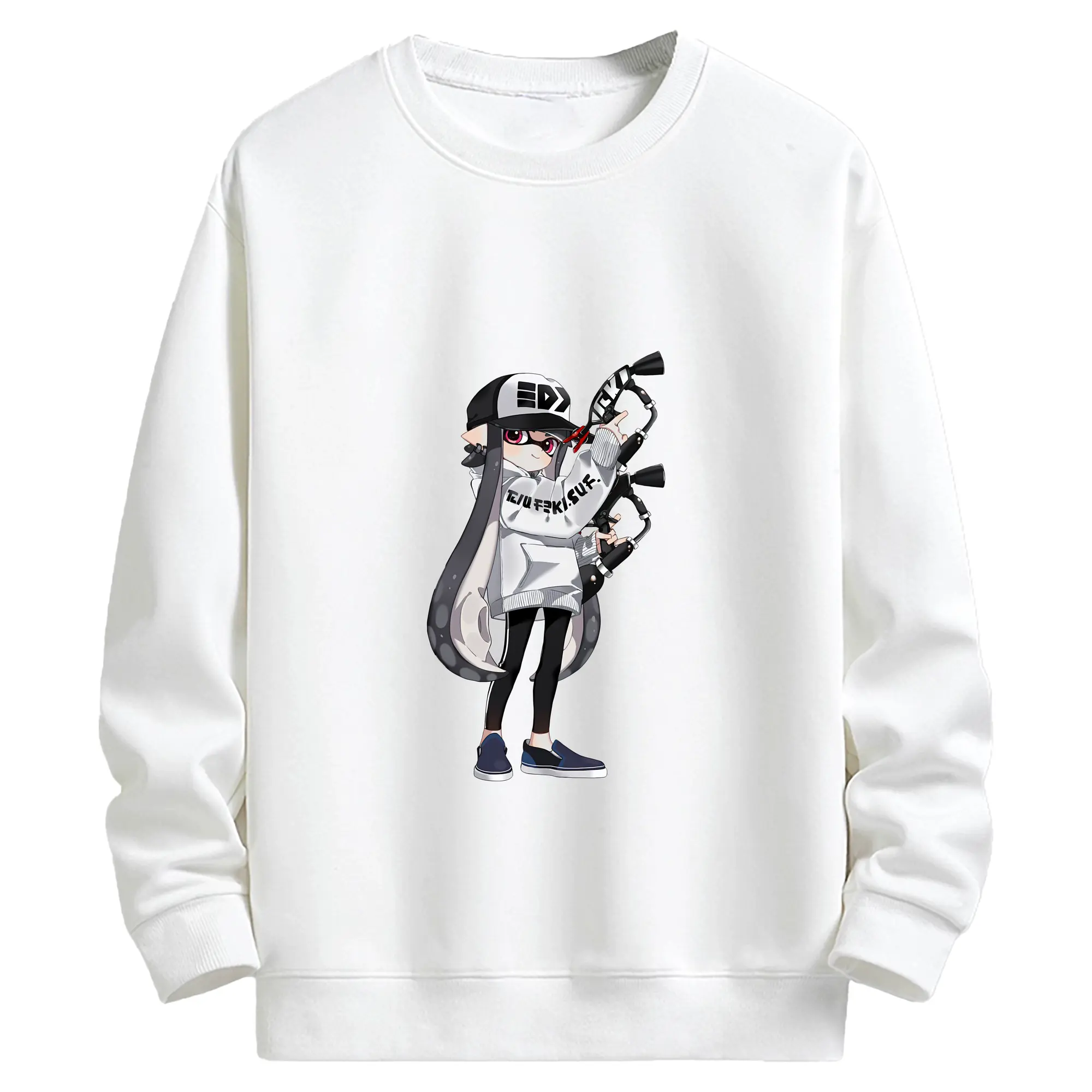 スプラトゥーン グッズ,インクリング - キッズ クルーネックスウェットシャツ ・ フロントプリント ・ 綿80％ ポリエステル20％ ・ 快適 通学 スポーツ 日常使い お散歩用