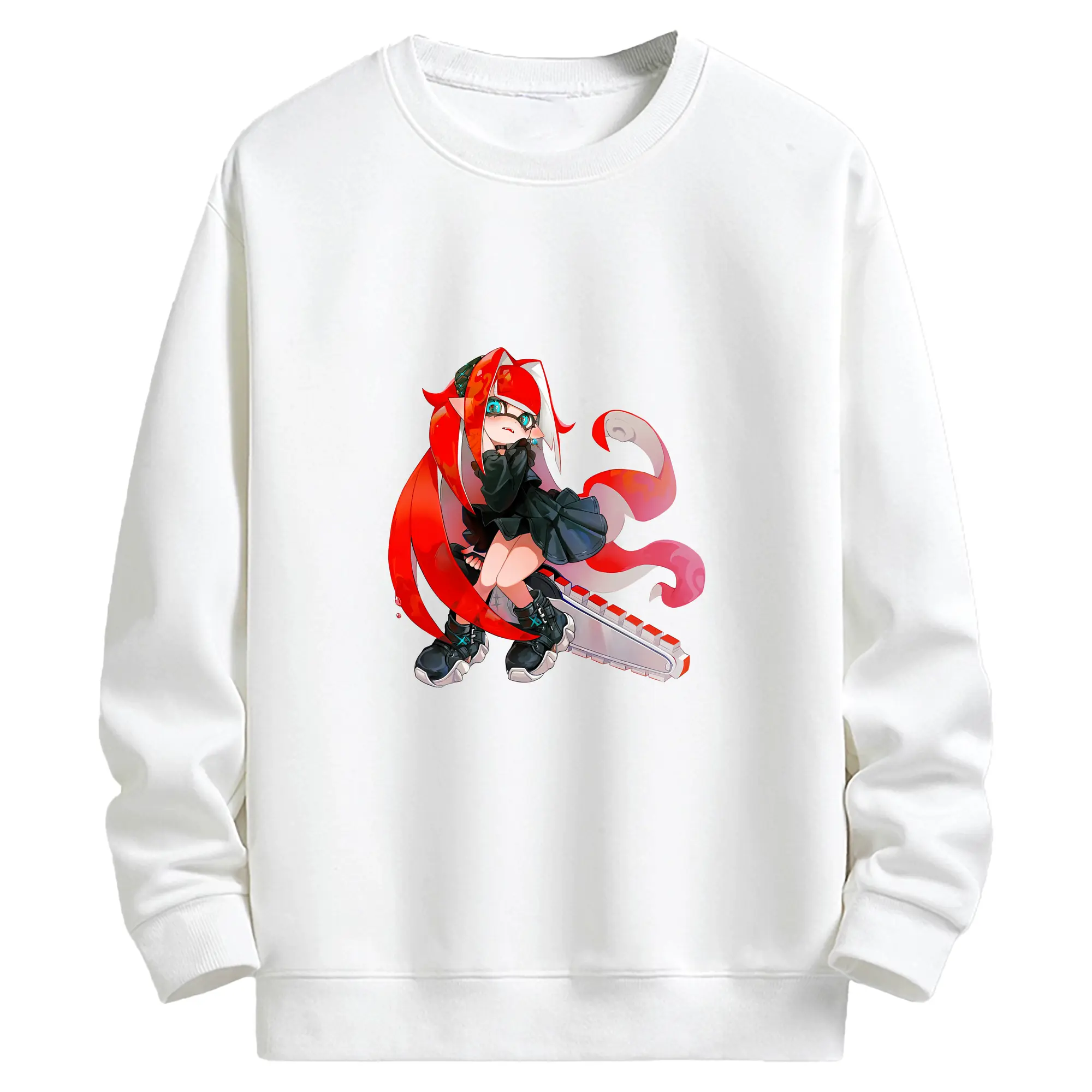 スプラトゥーン グッズ,インクリング - キッズ クルーネックスウェットシャツ ・ フロントプリント ・ 綿80％ ポリエステル20％ ・ 快適 通学 スポーツ 日常使い お散歩用