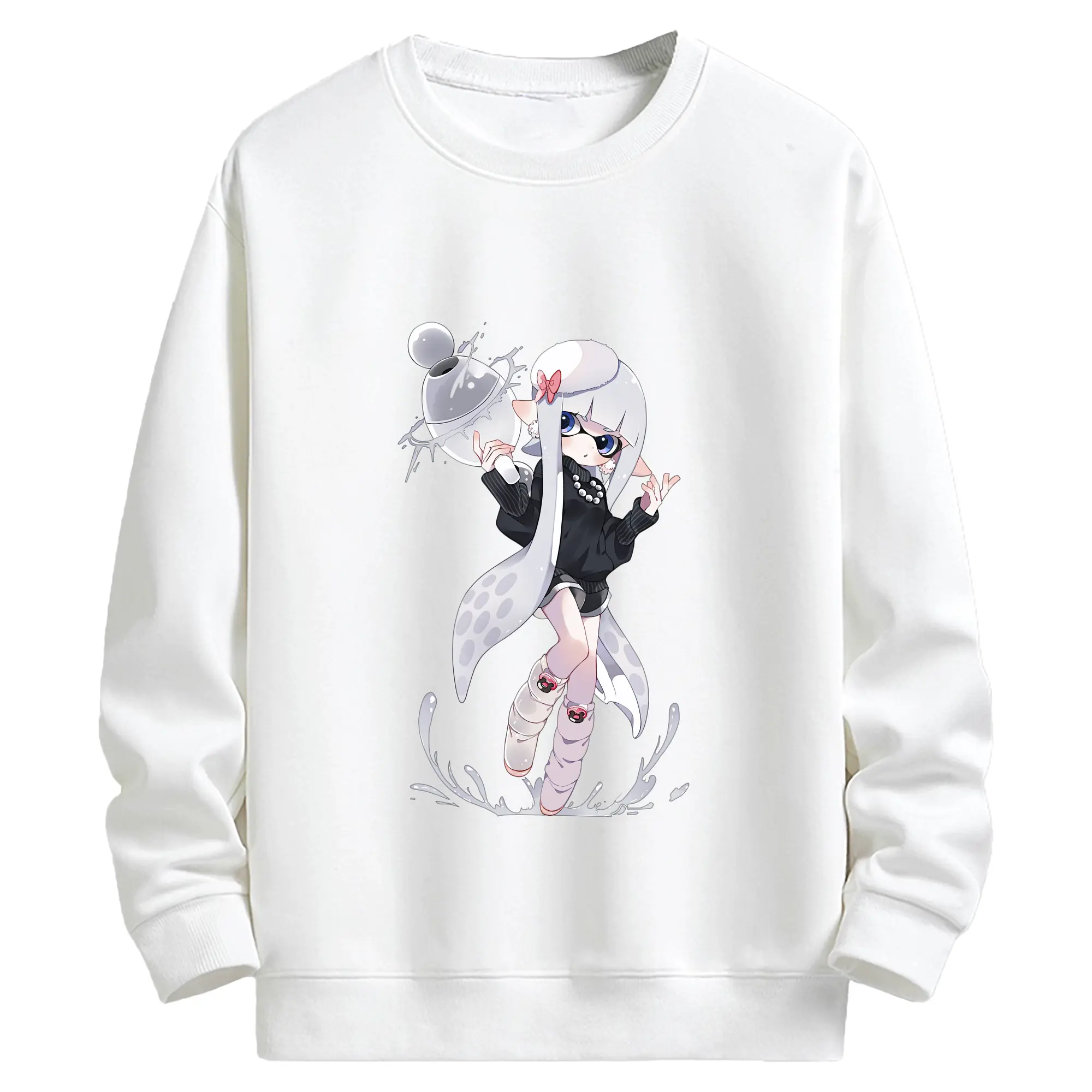 スプラトゥーン グッズ,インクリング - キッズ クルーネックスウェットシャツ ・ フロントプリント ・ 綿80％ ポリエステル20％ ・ 快適 通学 スポーツ 日常使い お散歩用