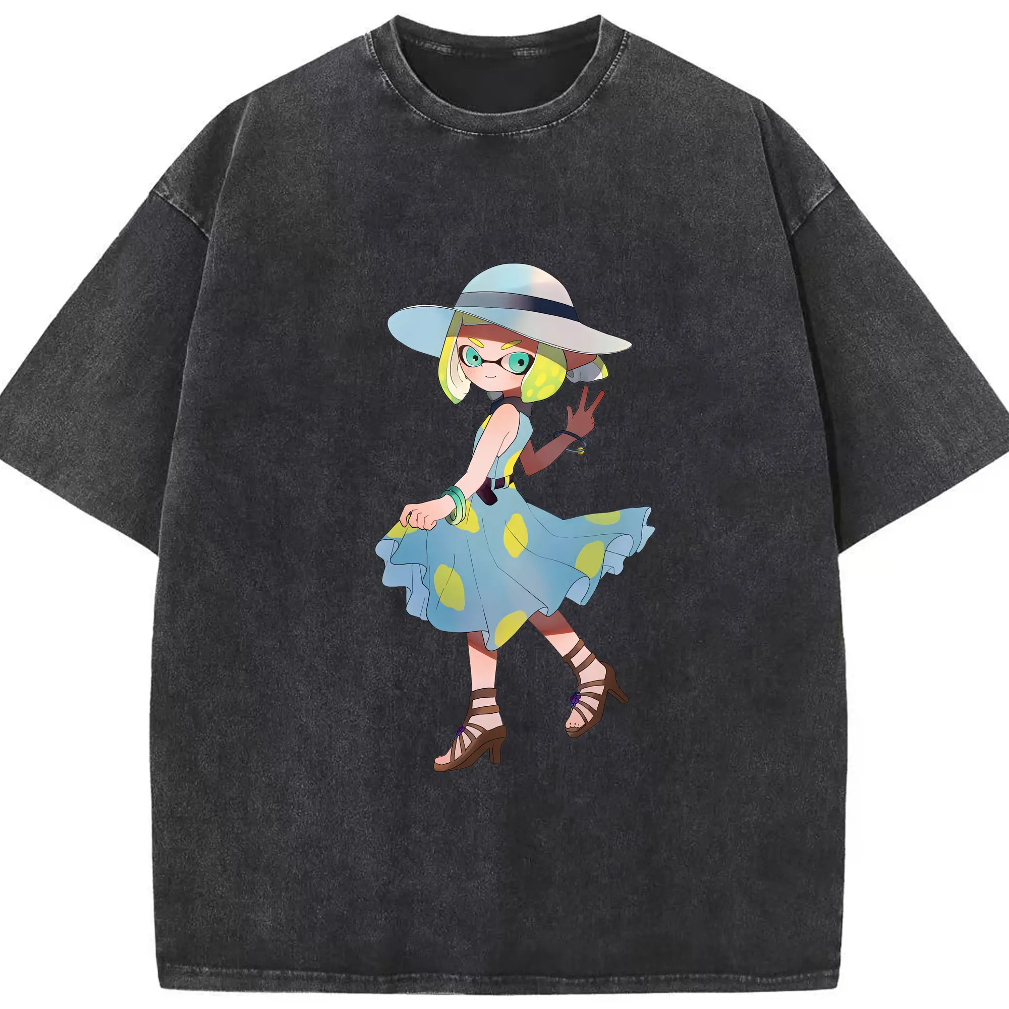 スプラトゥーン グッズ,インクリング - 綿100％ ヴィンテージ風 半袖Tシャツ ・ フロントプリント ・ 柔らか肌触り ・ 通気性 快適 ・ スポーツ カジュアル 外出用