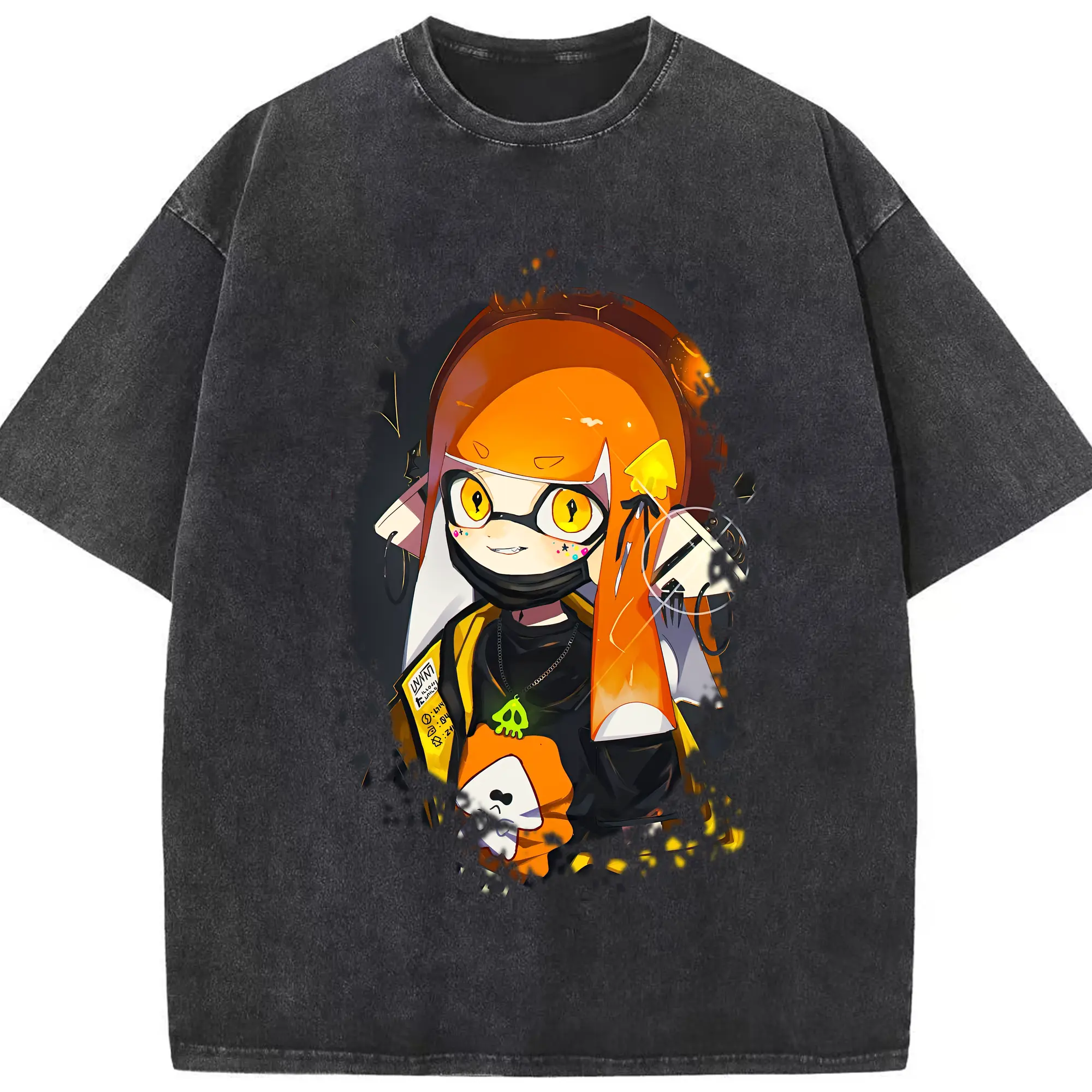 スプラトゥーン グッズ,インクリング - 綿100％ ヴィンテージ風 半袖Tシャツ ・ フロントプリント ・ 柔らか肌触り ・ 通気性 快適 ・ スポーツ カジュアル 外出用