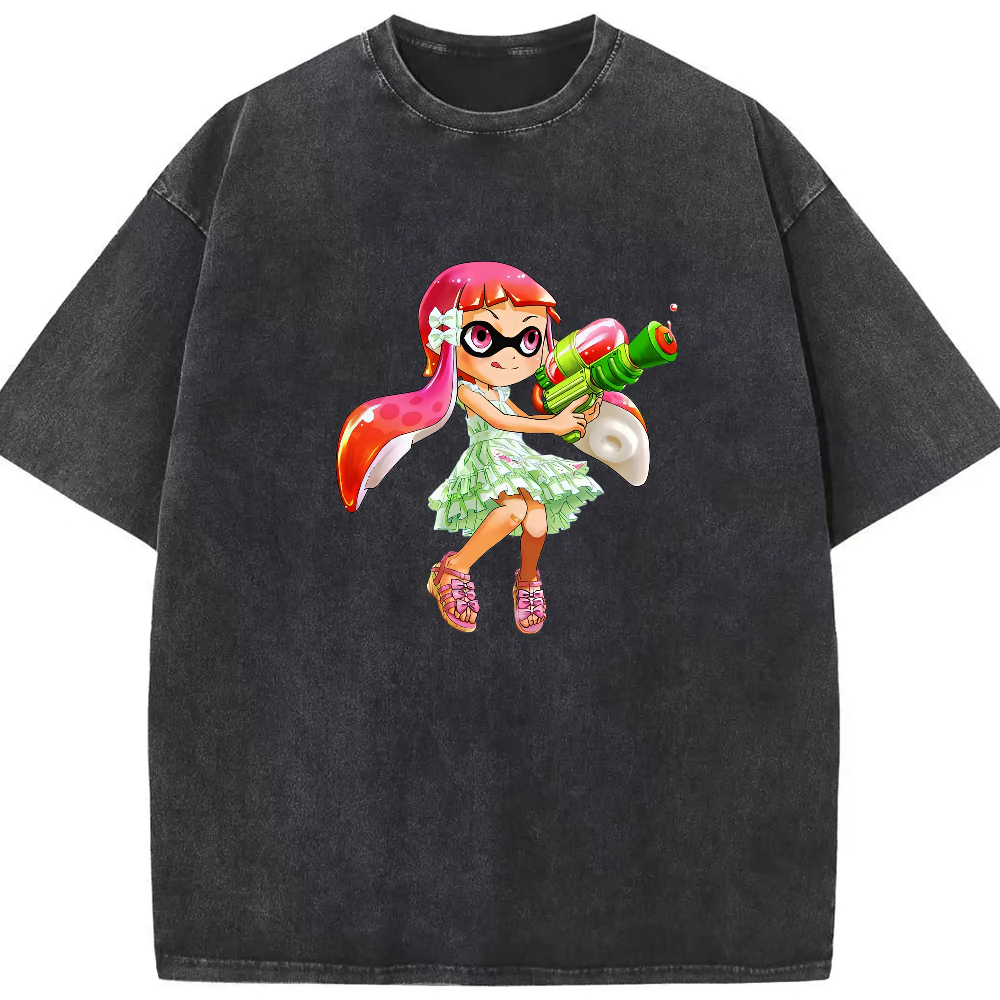 スプラトゥーン グッズ,インクリング - 綿100％ ヴィンテージ風 半袖Tシャツ ・ フロントプリント ・ 柔らか肌触り ・ 通気性 快適 ・ スポーツ カジュアル 外出用