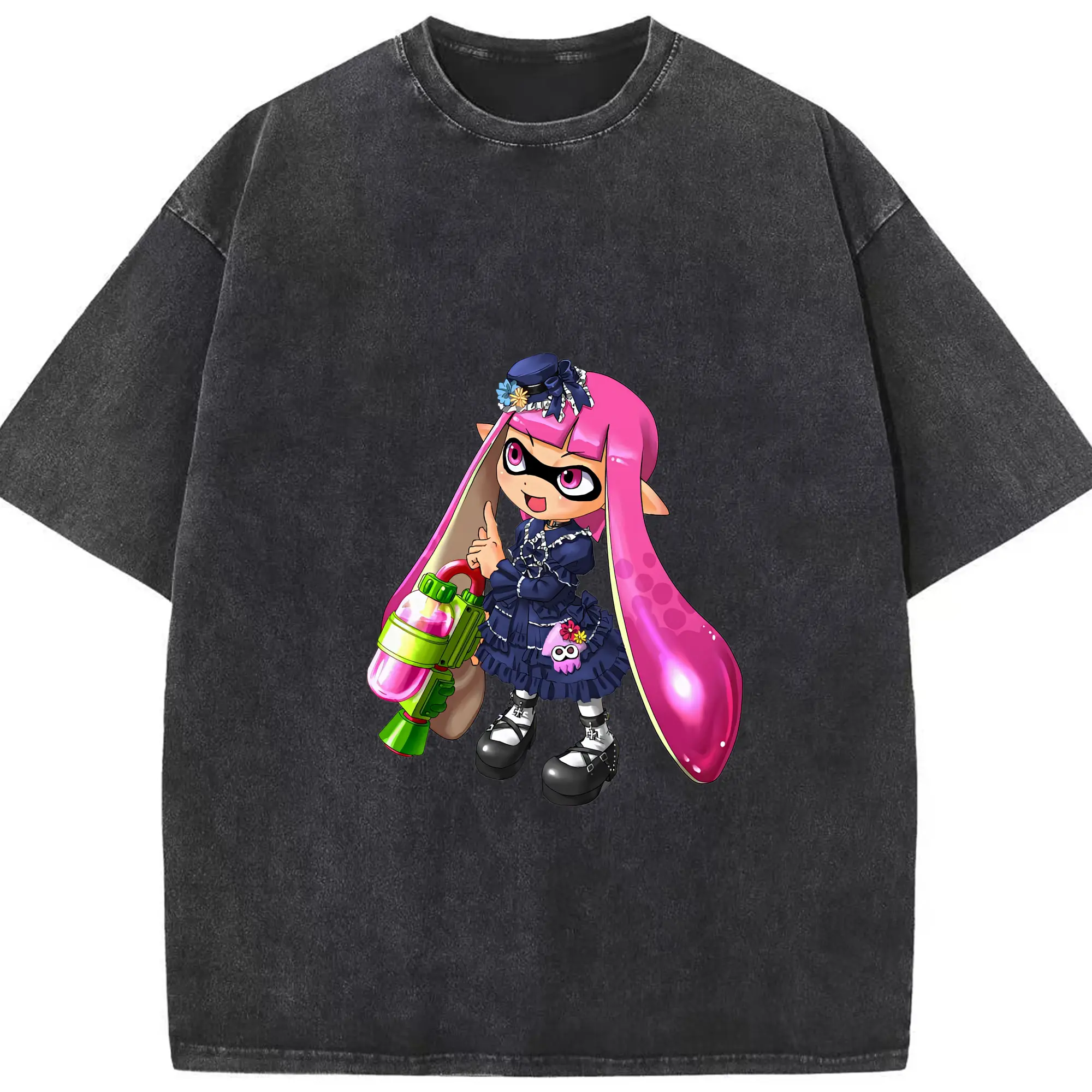 スプラトゥーン グッズ,インクリング - 綿100％ ヴィンテージ風 半袖Tシャツ ・ フロントプリント ・ 柔らか肌触り ・ 通気性 快適 ・ スポーツ カジュアル 外出用