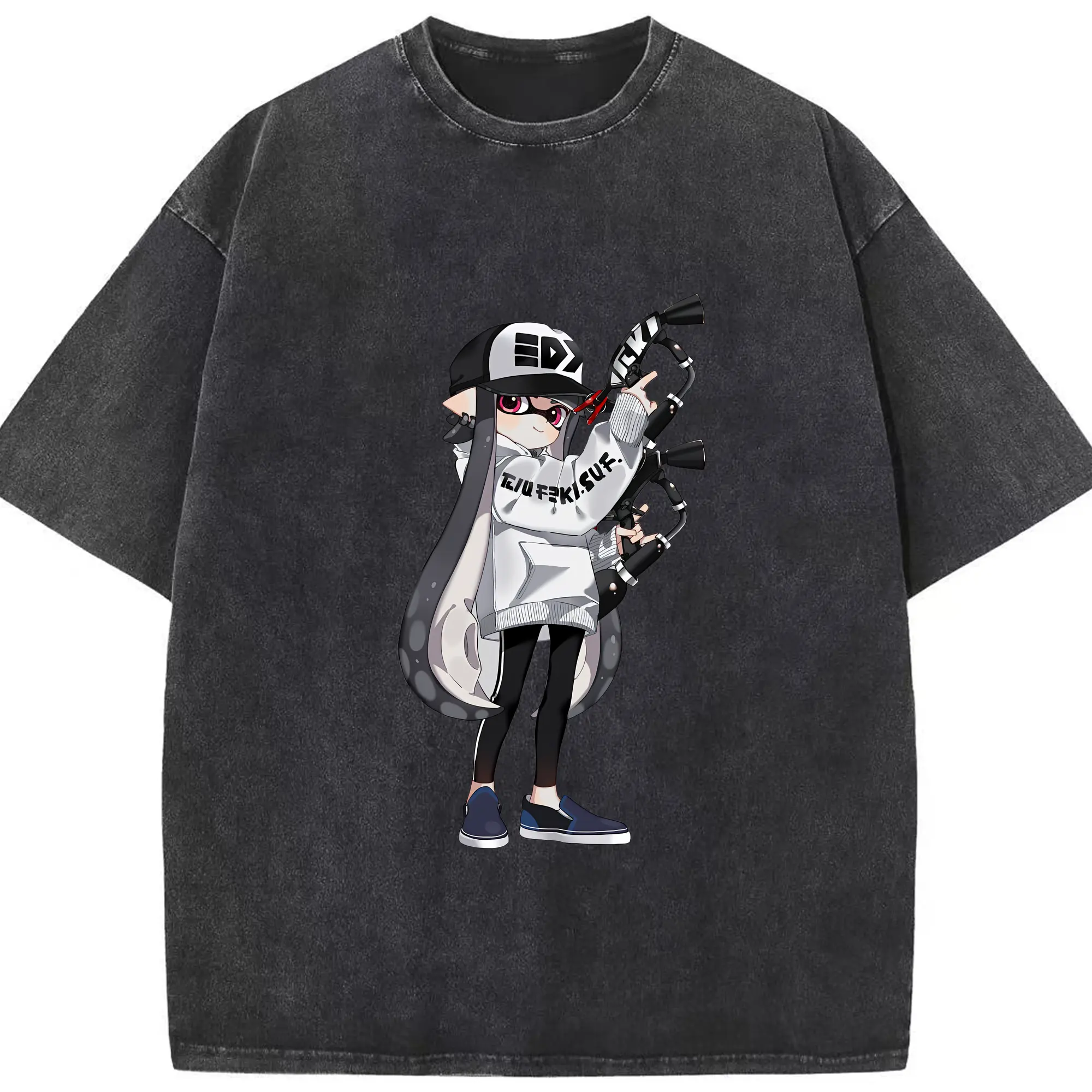 スプラトゥーン グッズ,インクリング - 綿100％ ヴィンテージ風 半袖Tシャツ ・ フロントプリント ・ 柔らか肌触り ・ 通気性 快適 ・ スポーツ カジュアル 外出用