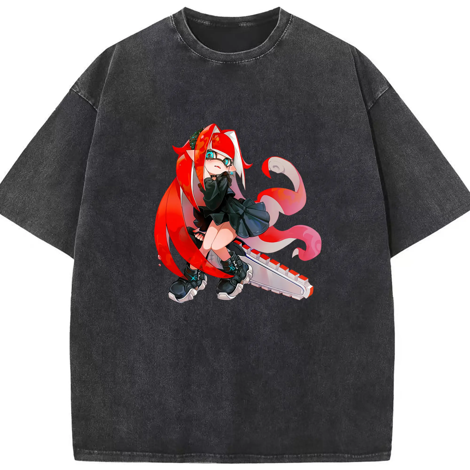 スプラトゥーン グッズ,インクリング - 綿100％ ヴィンテージ風 半袖Tシャツ ・ フロントプリント ・ 柔らか肌触り ・ 通気性 快適 ・ スポーツ カジュアル 外出用