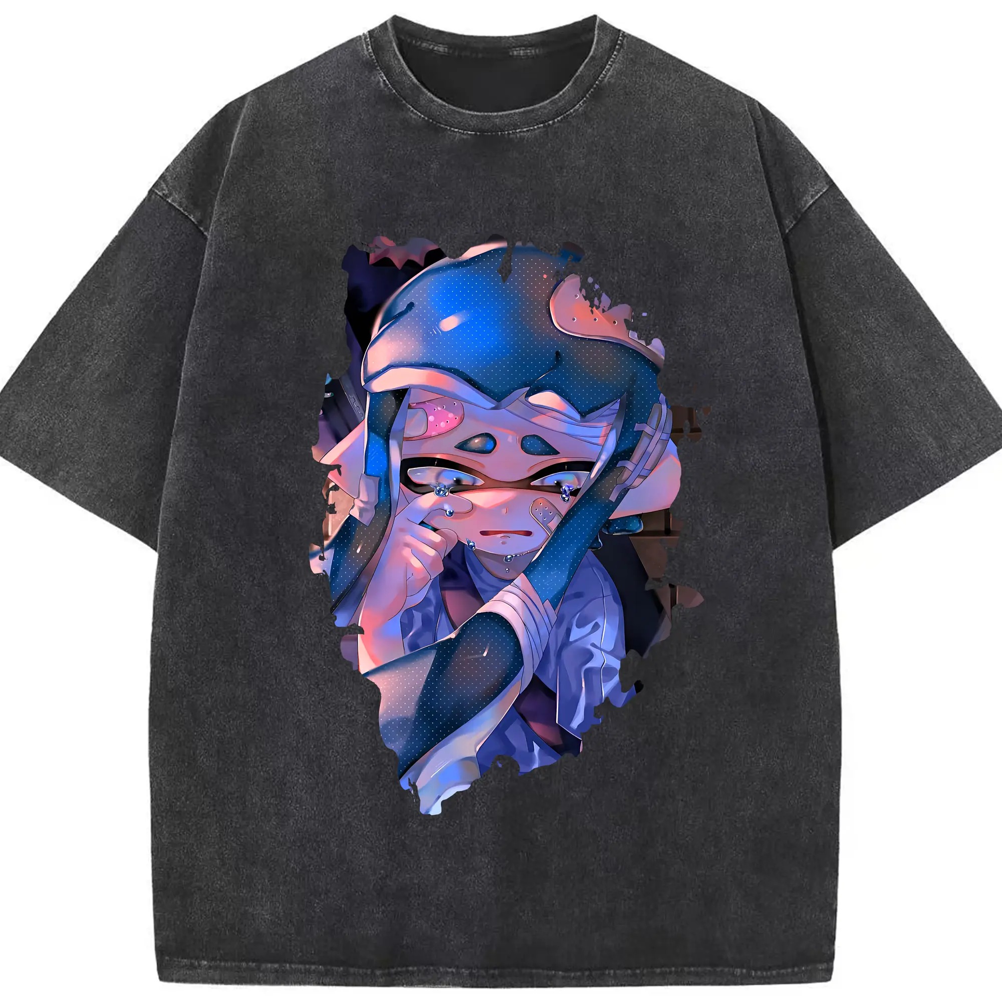 スプラトゥーン グッズ,インクリング - 綿100％ ヴィンテージ風 半袖Tシャツ ・ フロントプリント ・ 柔らか肌触り ・ 通気性 快適 ・ スポーツ カジュアル 外出用
