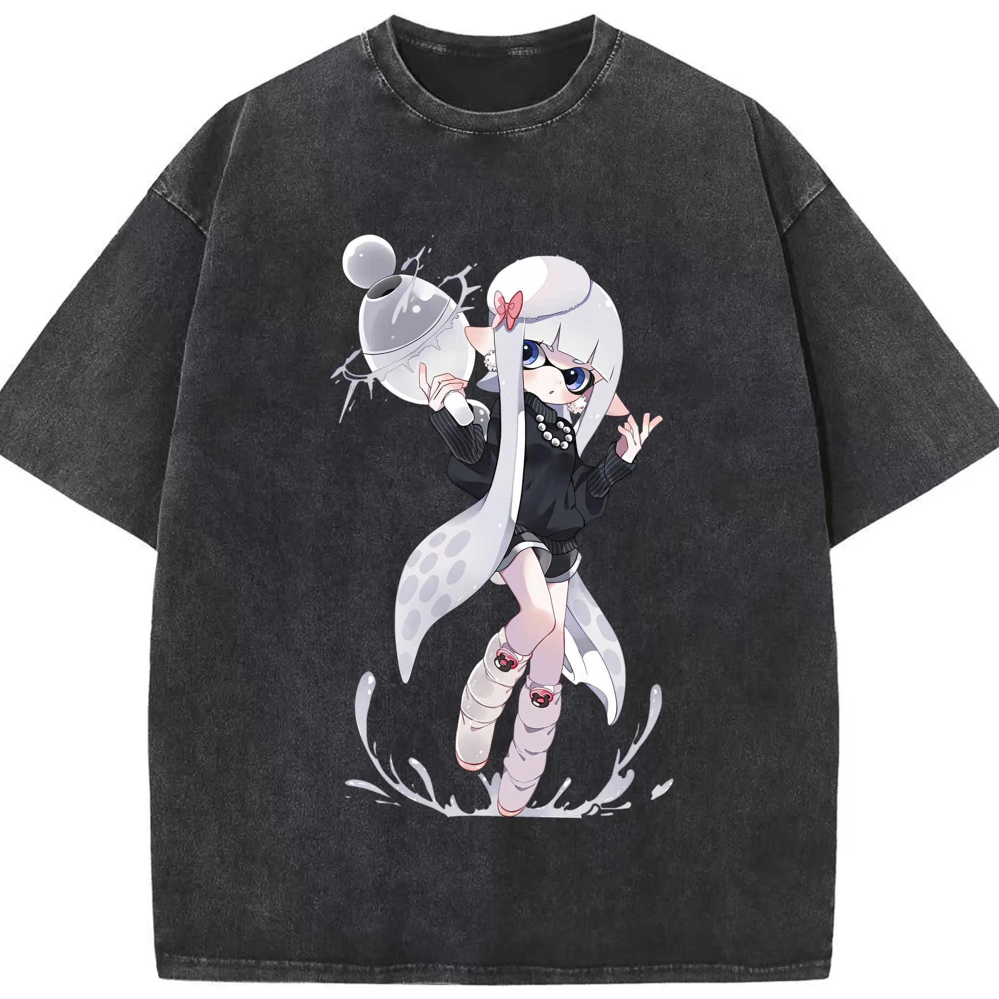 スプラトゥーン グッズ,インクリング - 綿100％ ヴィンテージ風 半袖Tシャツ ・ フロントプリント ・ 柔らか肌触り ・ 通気性 快適 ・ スポーツ カジュアル 外出用