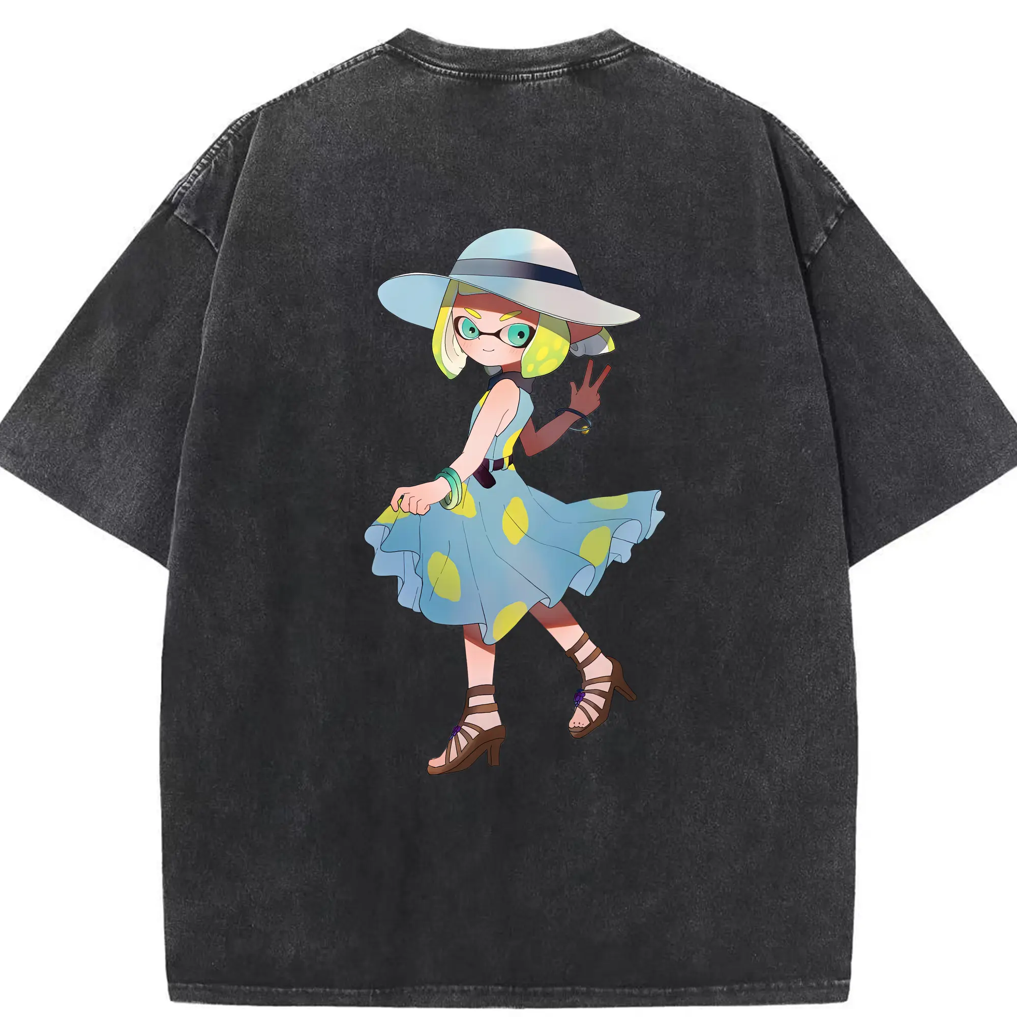 スプラトゥーン グッズ,インクリング - 綿100％ ヴィンテージ風 半袖Tシャツ ・ 背面プリント ・ 柔らか肌触り ・ 通気性 快適 ・ スポーツ カジュアル 外出用
