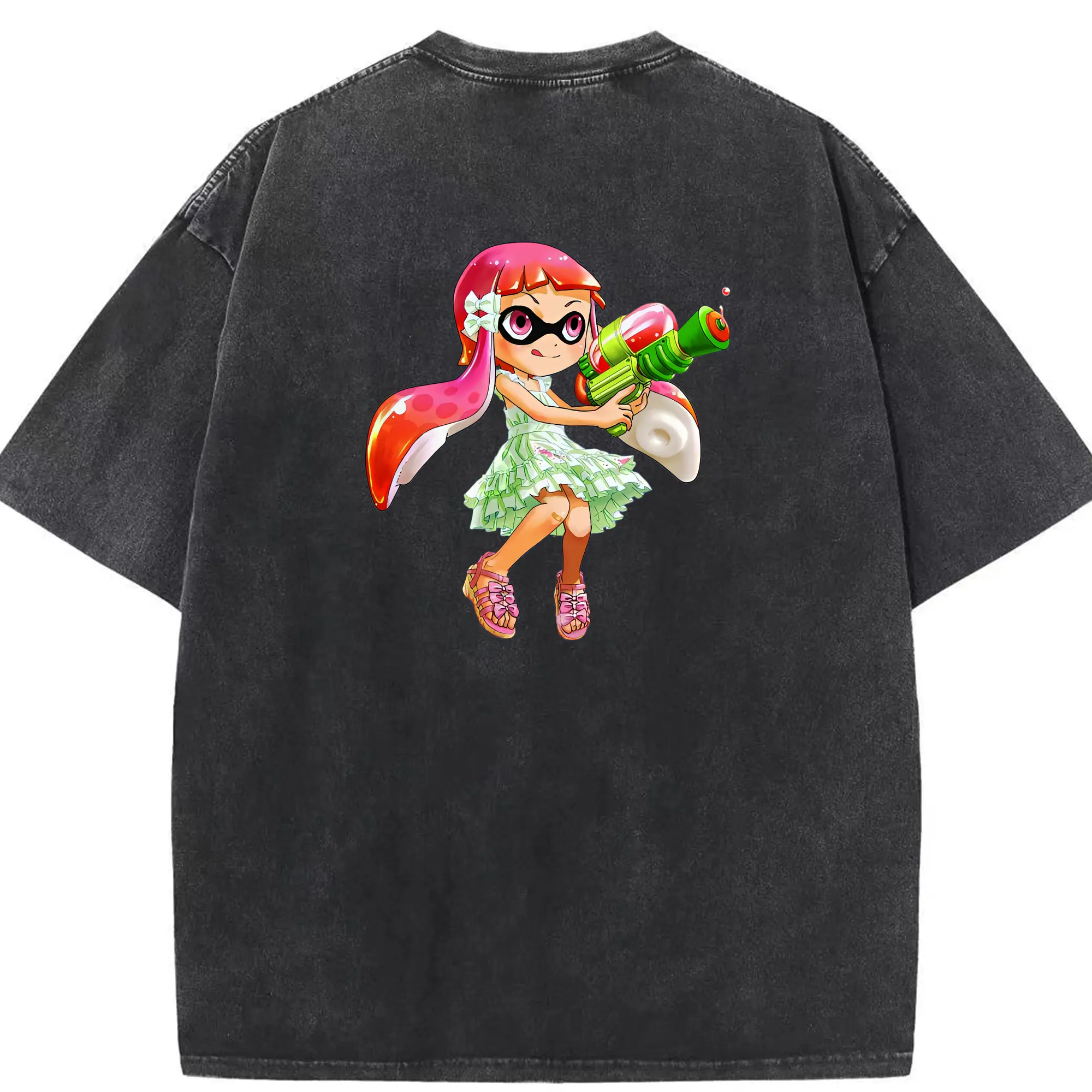 スプラトゥーン グッズ,インクリング - 綿100％ ヴィンテージ風 半袖Tシャツ ・ 背面プリント ・ 柔らか肌触り ・ 通気性 快適 ・ スポーツ カジュアル 外出用