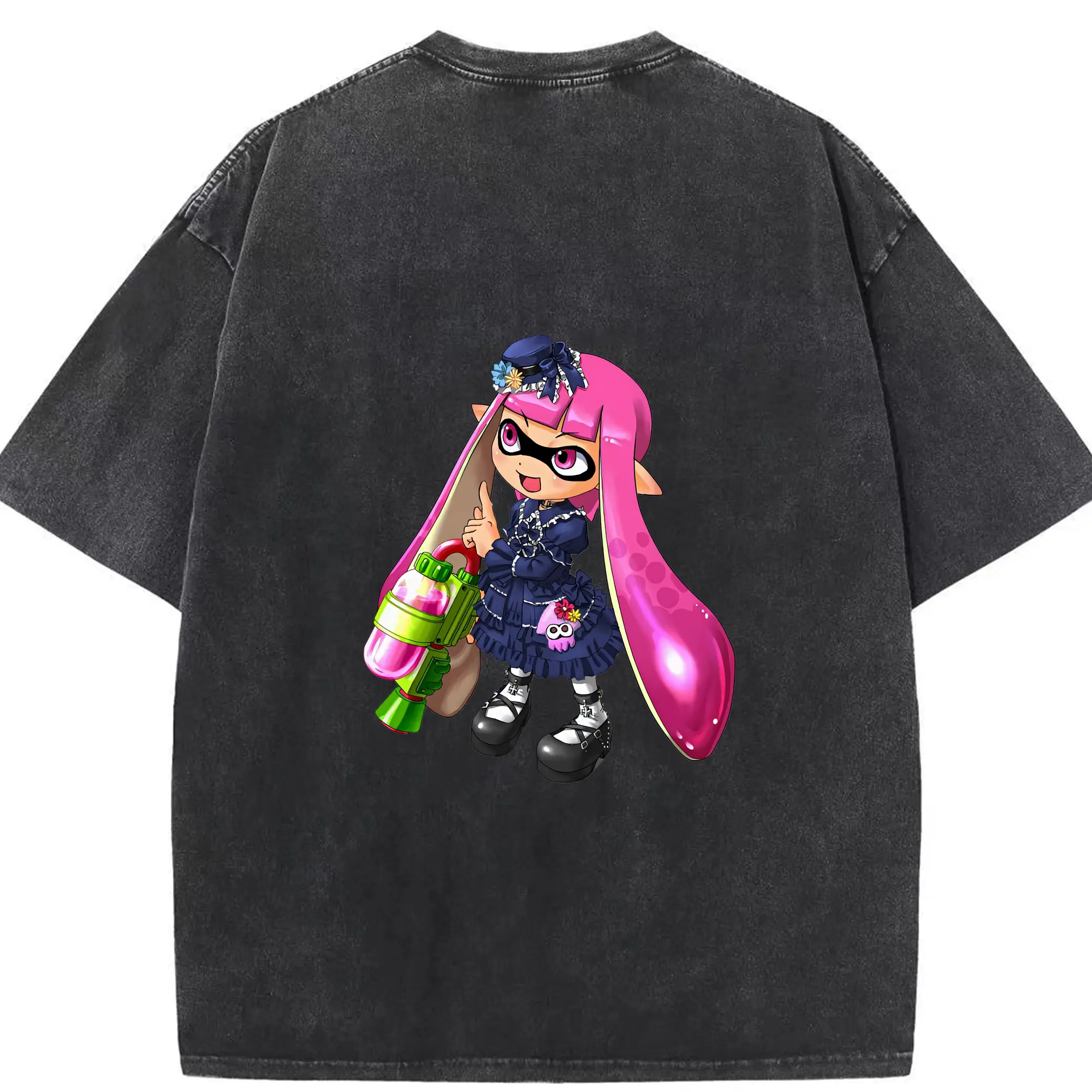 スプラトゥーン グッズ,インクリング - 綿100％ ヴィンテージ風 半袖Tシャツ ・ 背面プリント ・ 柔らか肌触り ・ 通気性 快適 ・ スポーツ カジュアル 外出用