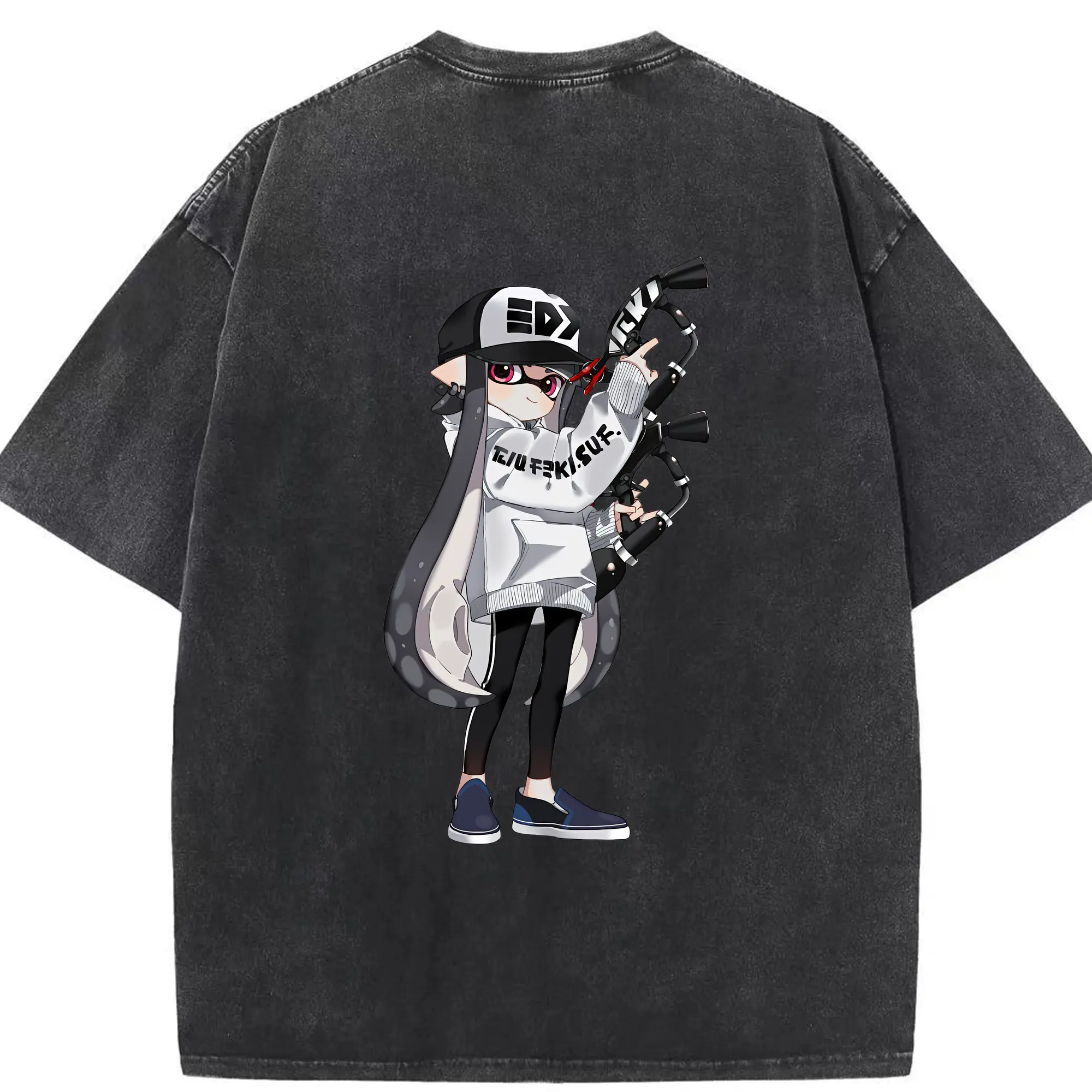 スプラトゥーン グッズ,インクリング - 綿100％ ヴィンテージ風 半袖Tシャツ ・ 背面プリント ・ 柔らか肌触り ・ 通気性 快適 ・ スポーツ カジュアル 外出用