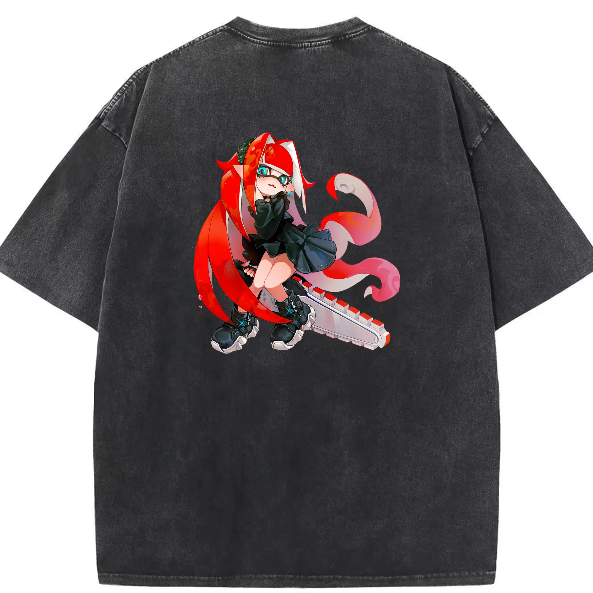 スプラトゥーン グッズ,インクリング - 綿100％ ヴィンテージ風 半袖Tシャツ ・ 背面プリント ・ 柔らか肌触り ・ 通気性 快適 ・ スポーツ カジュアル 外出用