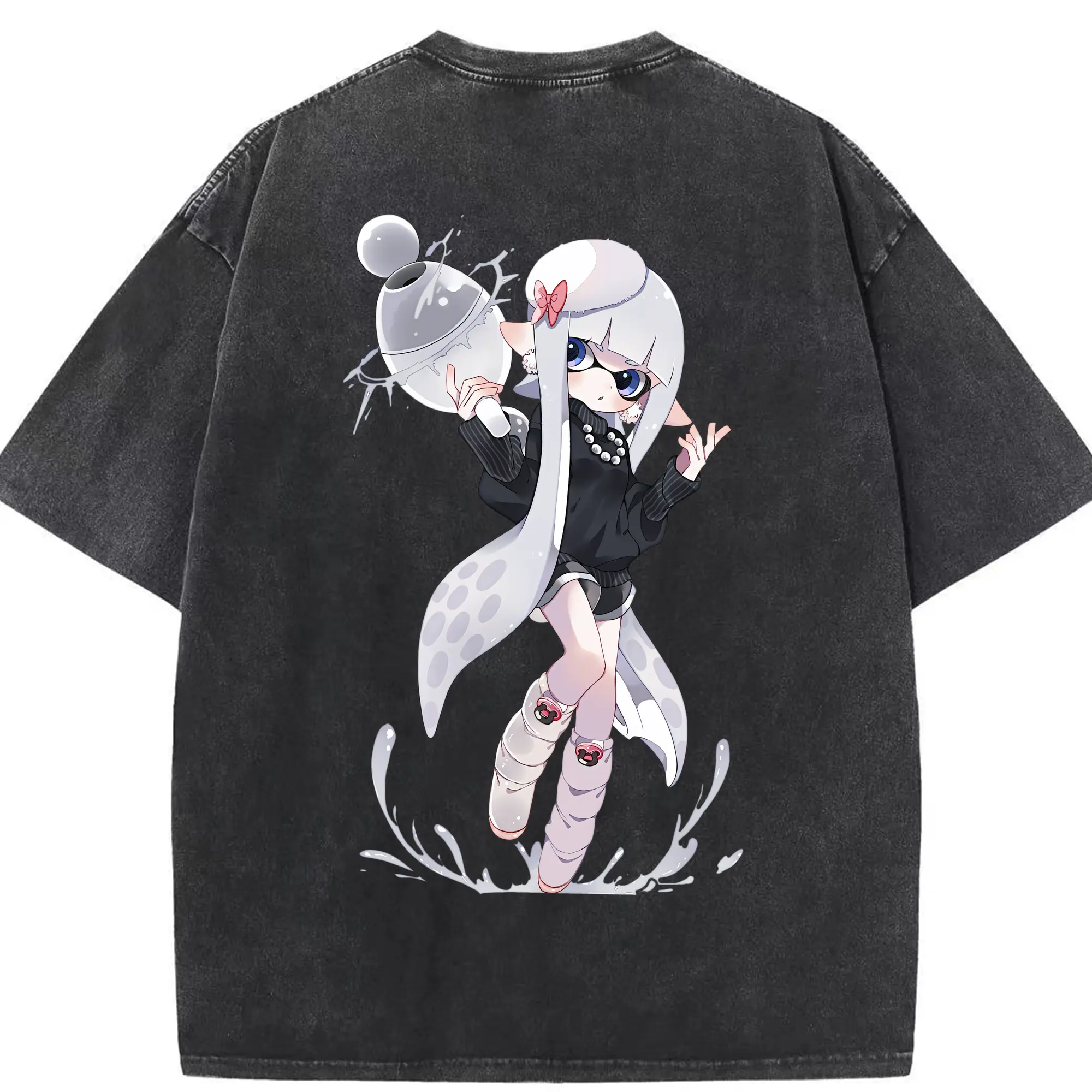 スプラトゥーン グッズ,インクリング - 綿100％ ヴィンテージ風 半袖Tシャツ ・ 背面プリント ・ 柔らか肌触り ・ 通気性 快適 ・ スポーツ カジュアル 外出用