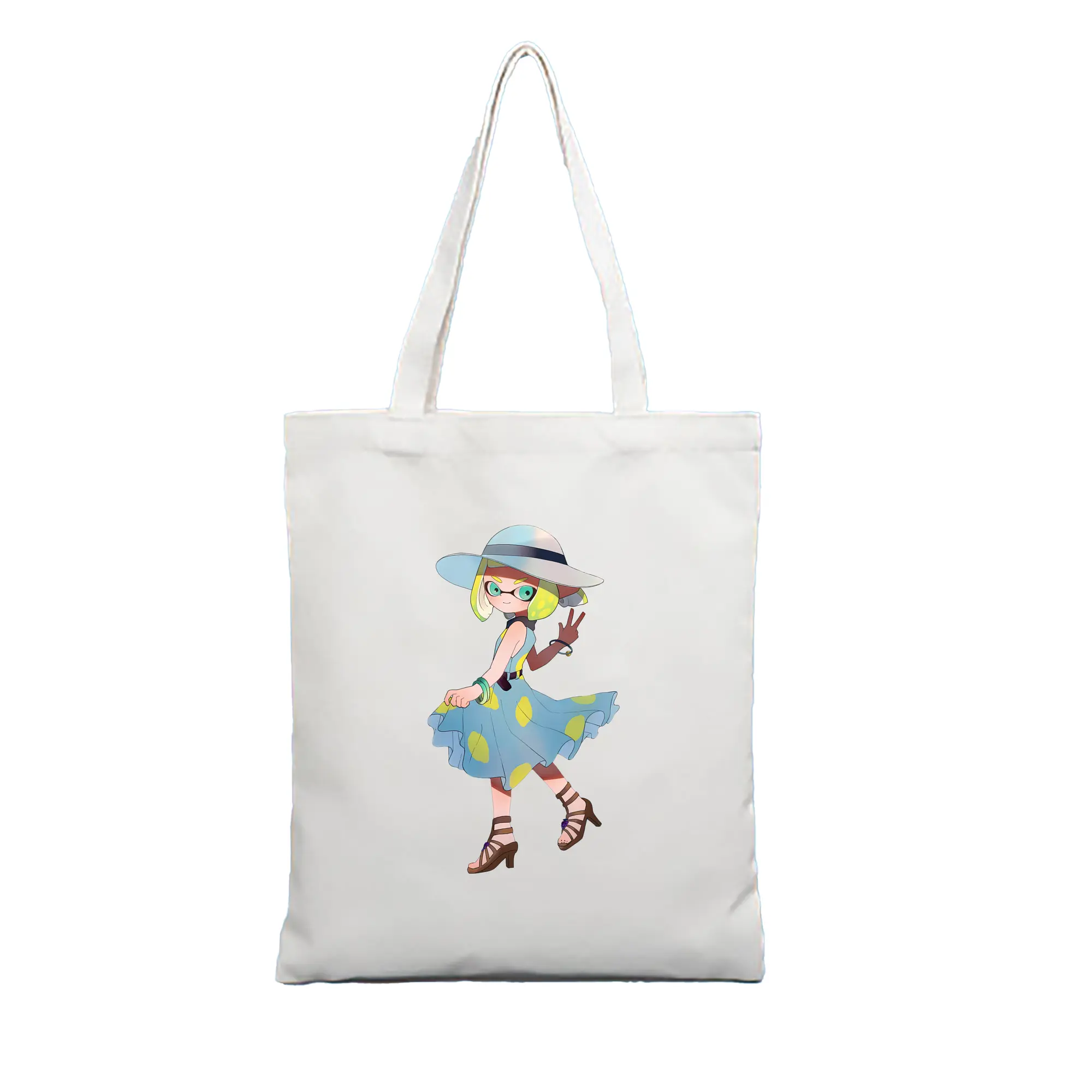 スプラトゥーン グッズ,インクリング - 縦型キャンバス手提げバッグ（トートバッグ） ・ キャンバス素材 ・ ショッピング用 ・ 軽量 丈夫 お手入れ簡単