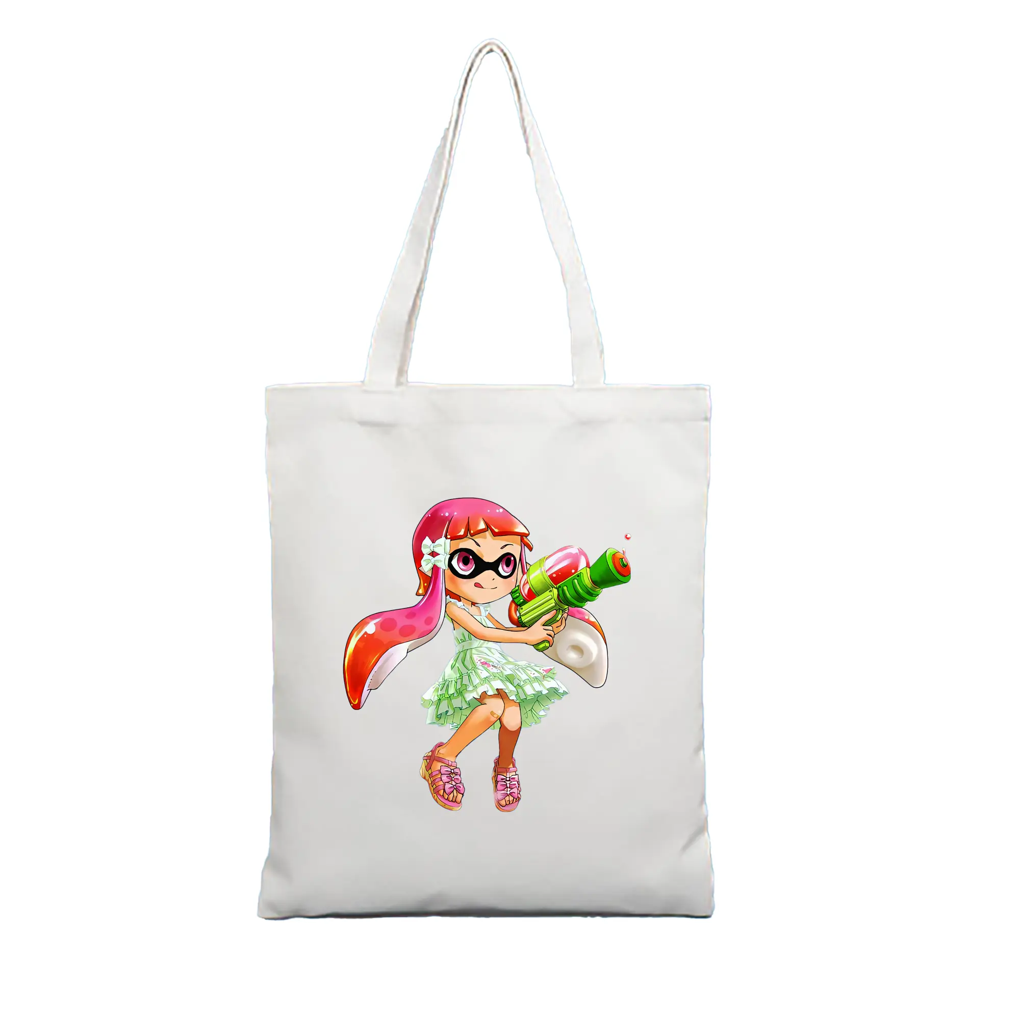 スプラトゥーン グッズ,インクリング - 縦型キャンバス手提げバッグ（トートバッグ） ・ キャンバス素材 ・ ショッピング用 ・ 軽量 丈夫 お手入れ簡単