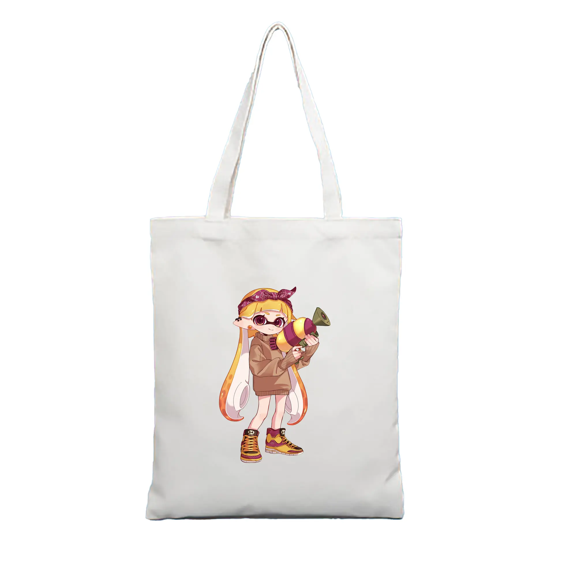 スプラトゥーン グッズ,インクリング - 縦型キャンバス手提げバッグ（トートバッグ） ・ キャンバス素材 ・ ショッピング用 ・ 軽量 丈夫 お手入れ簡単