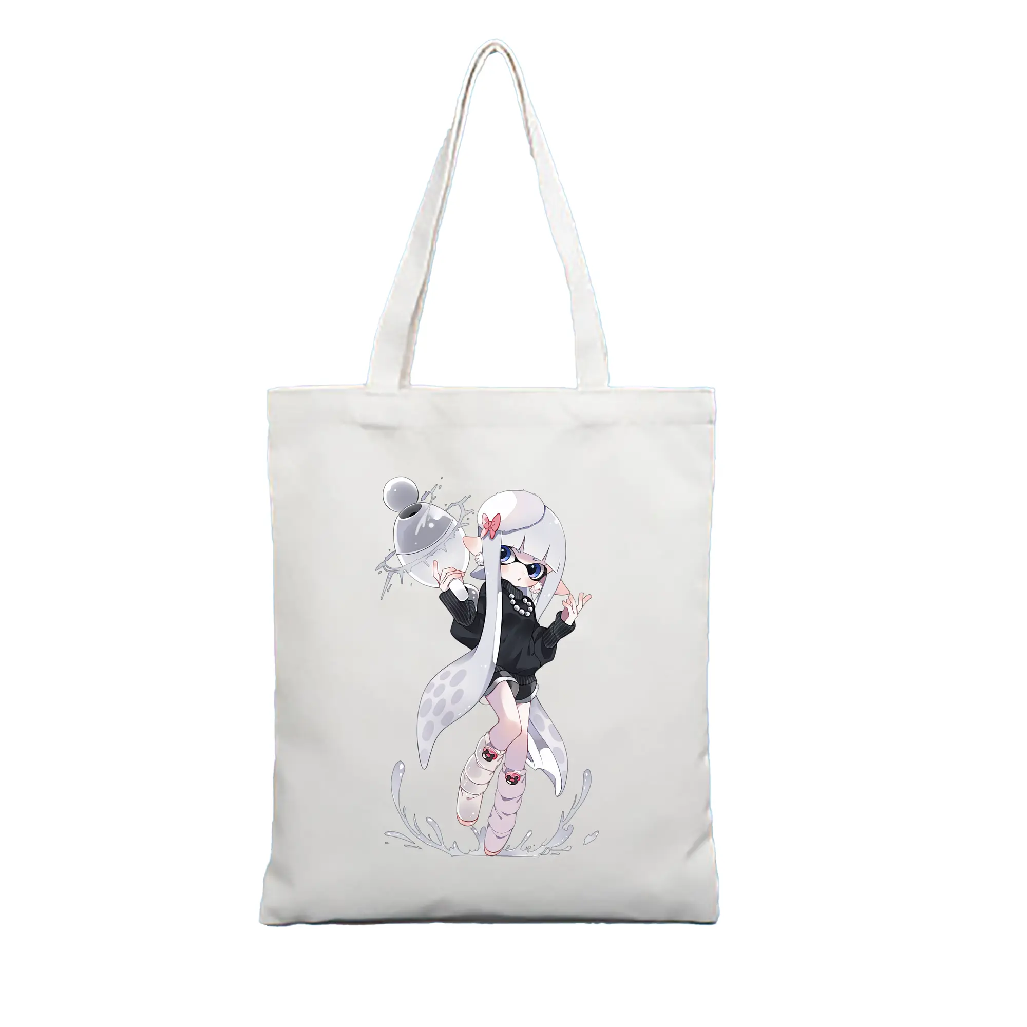 スプラトゥーン グッズ,インクリング - 縦型キャンバス手提げバッグ（トートバッグ） ・ キャンバス素材 ・ ショッピング用 ・ 軽量 丈夫 お手入れ簡単