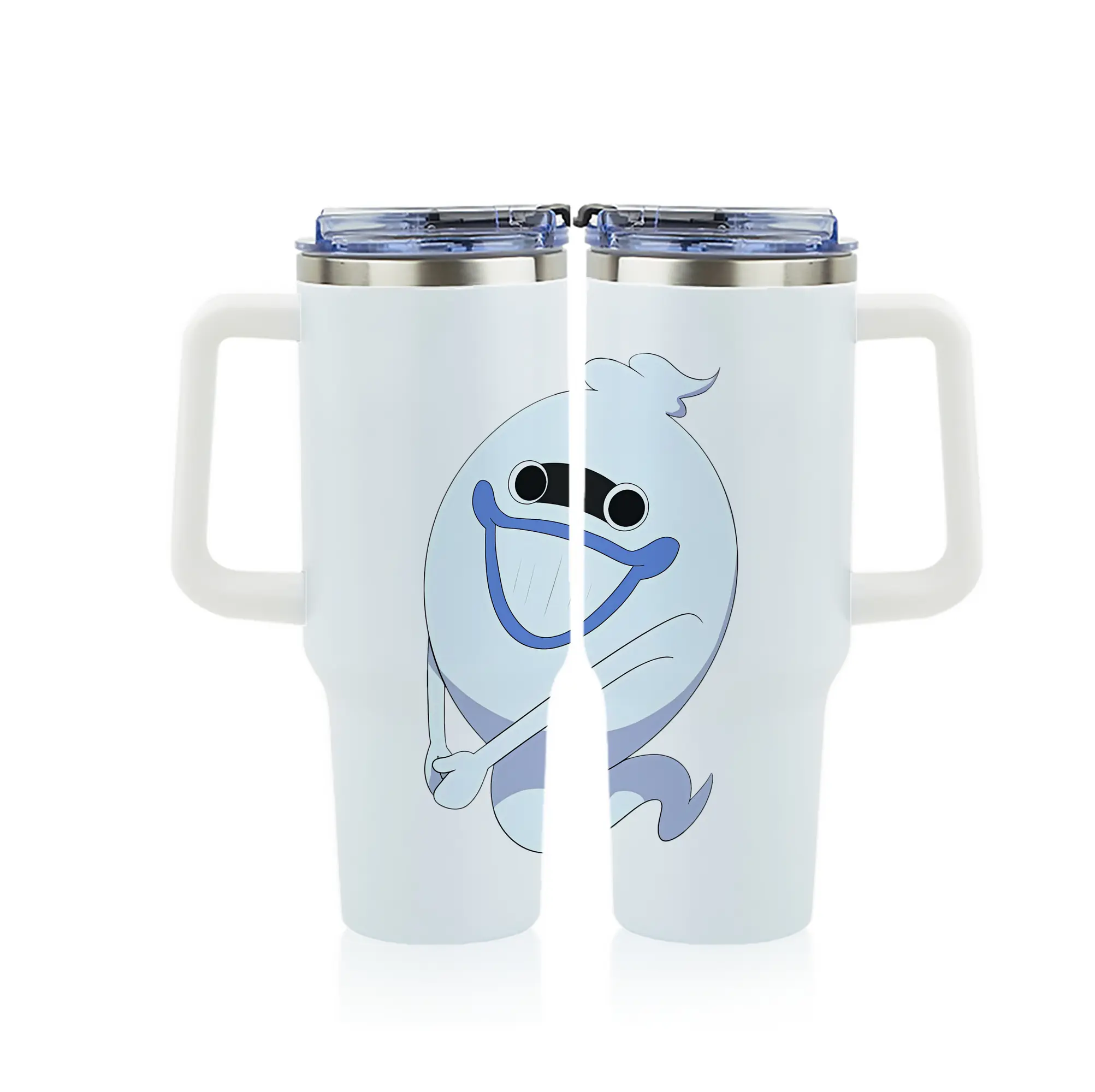 妖怪ウォッチ グッズ,ウィスパー - 1200mL フルプリント車用タンブラー ・ 304ステンレス 内側 ・ 201ステンレス 外側 ・ 保温 保冷 ・ 通勤 ドライブ アウトドア用