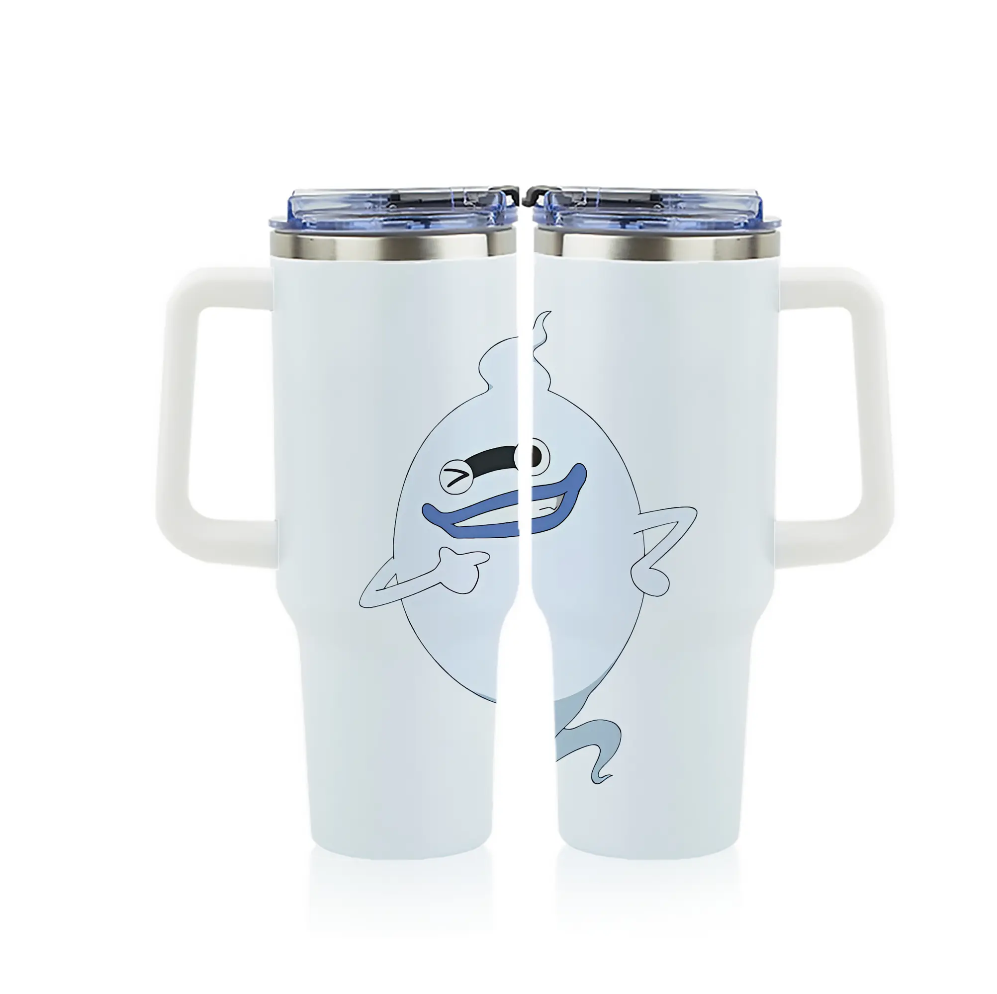 妖怪ウォッチ グッズ,ウィスパー - 1200mL フルプリント車用タンブラー ・ 304ステンレス 内側 ・ 201ステンレス 外側 ・ 保温 保冷 ・ 通勤 ドライブ アウトドア用