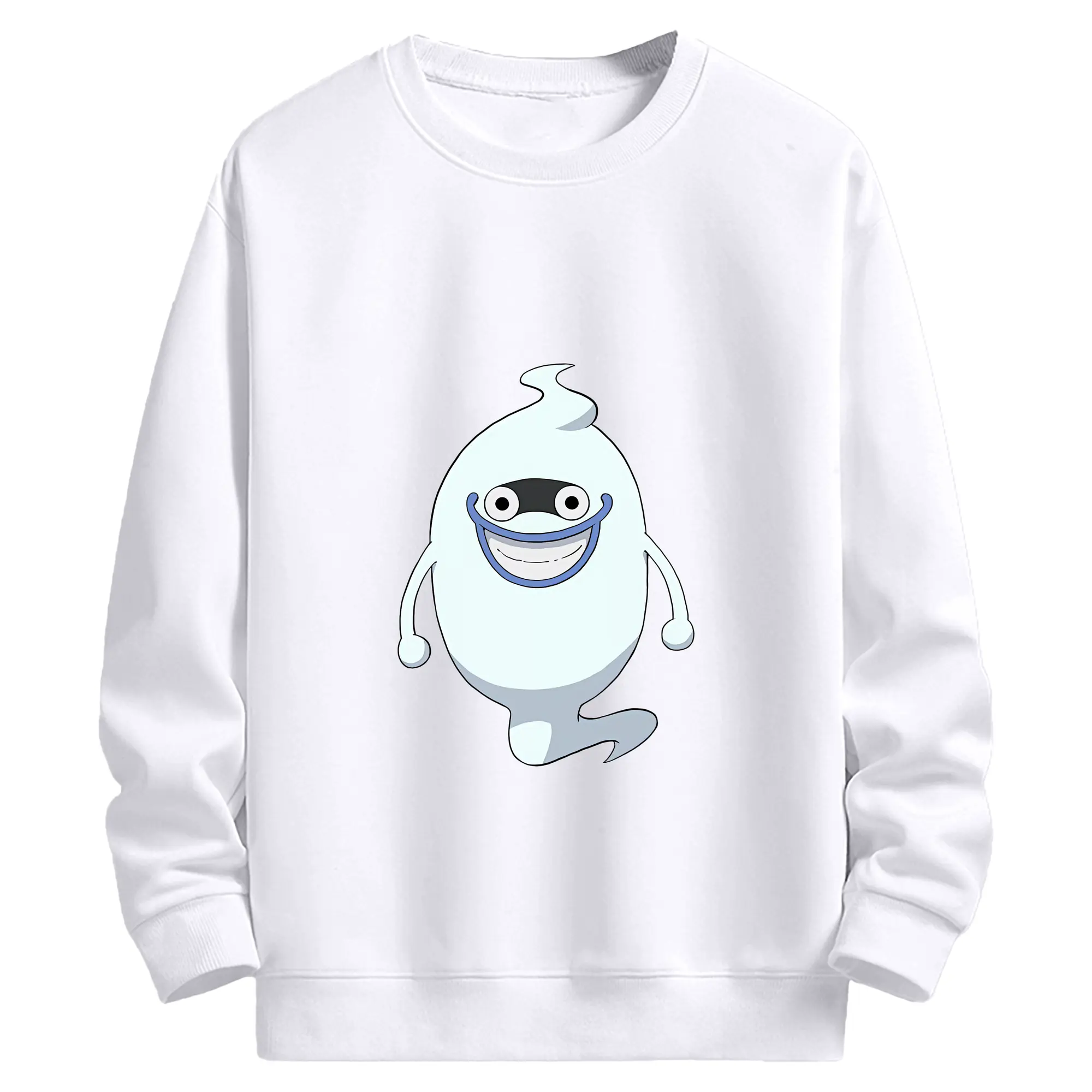 妖怪ウォッチ グッズ,ウィスパー - 高品質 クルーネック スウェット ・ コットン59％ ポリエステル41％ ・ ユニセックス 長袖 トレーナー ・ カジュアル デイリー スポーツ 散歩用