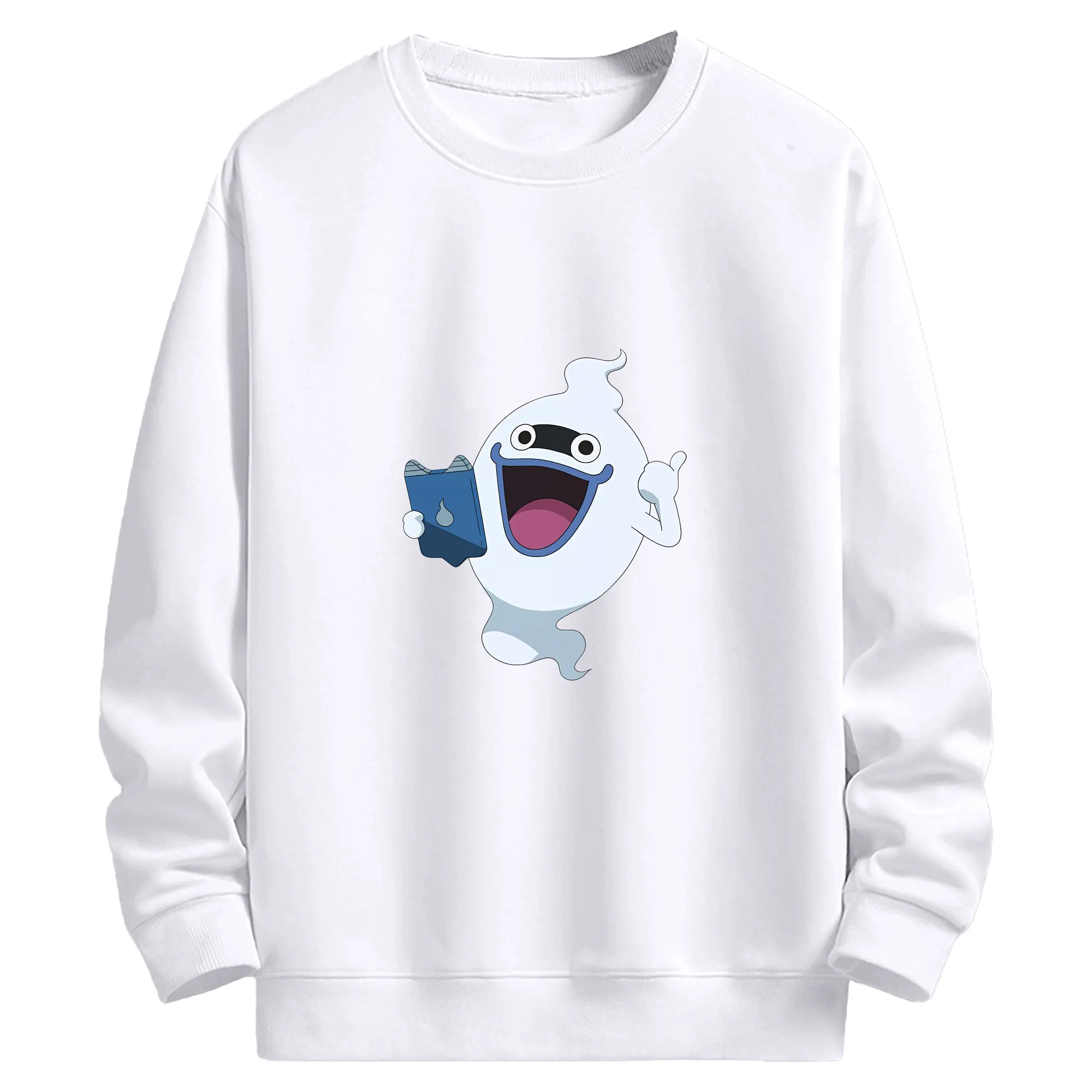 妖怪ウォッチ グッズ,ウィスパー - 高品質 クルーネック スウェット ・ コットン59％ ポリエステル41％ ・ ユニセックス 長袖 トレーナー ・ カジュアル デイリー スポーツ 散歩用