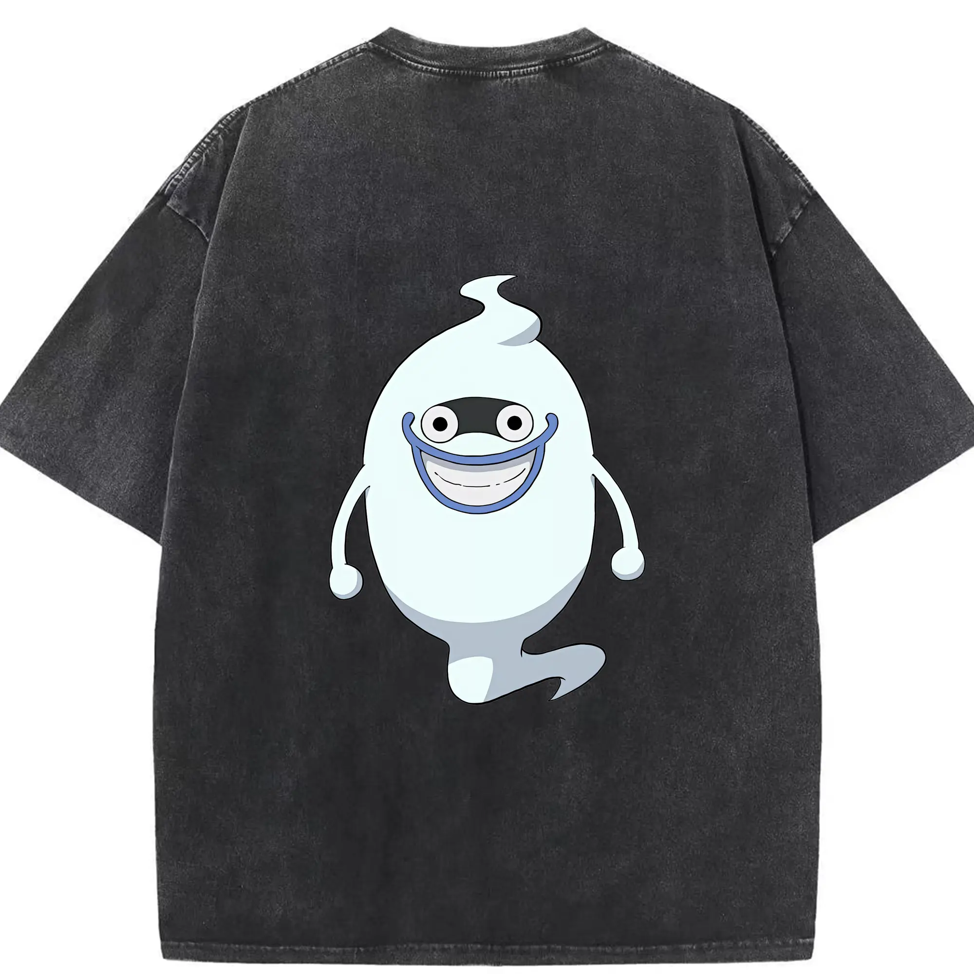 妖怪ウォッチ グッズ,ウィスパー - 綿100％ ヴィンテージ風 半袖Tシャツ ・ 背面プリント ・ 柔らか肌触り ・ 通気性 快適 ・ スポーツ カジュアル 外出用