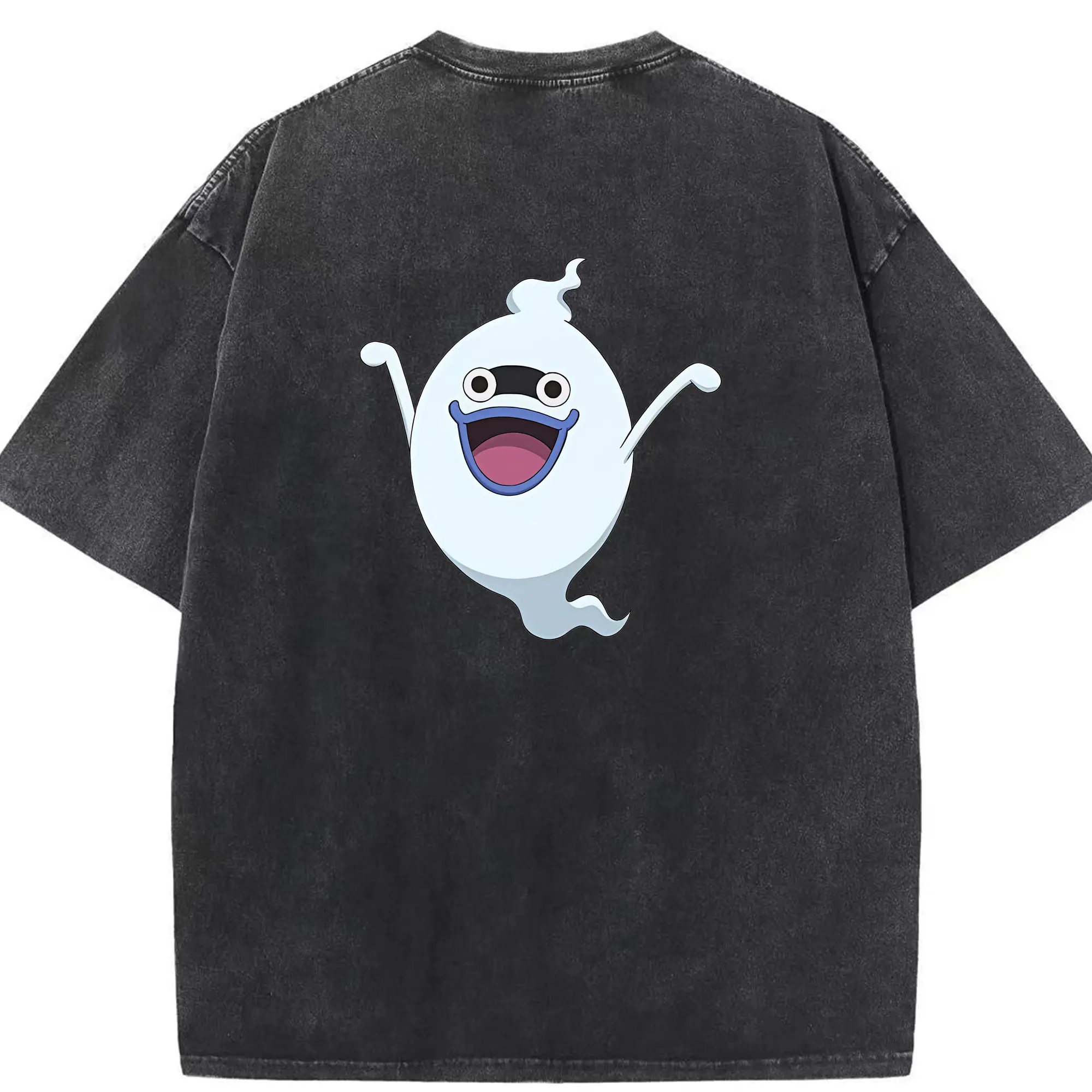 妖怪ウォッチ グッズ,ウィスパー - 綿100％ ヴィンテージ風 半袖Tシャツ ・ 背面プリント ・ 柔らか肌触り ・ 通気性 快適 ・ スポーツ カジュアル 外出用