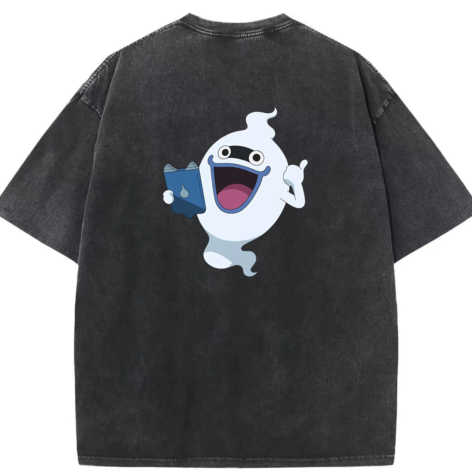 妖怪ウォッチ グッズ,ウィスパー - 綿100％ ヴィンテージ風 半袖Tシャツ ・ 背面プリント ・ 柔らか肌触り ・ 通気性 快適 ・ スポーツ カジュアル 外出用