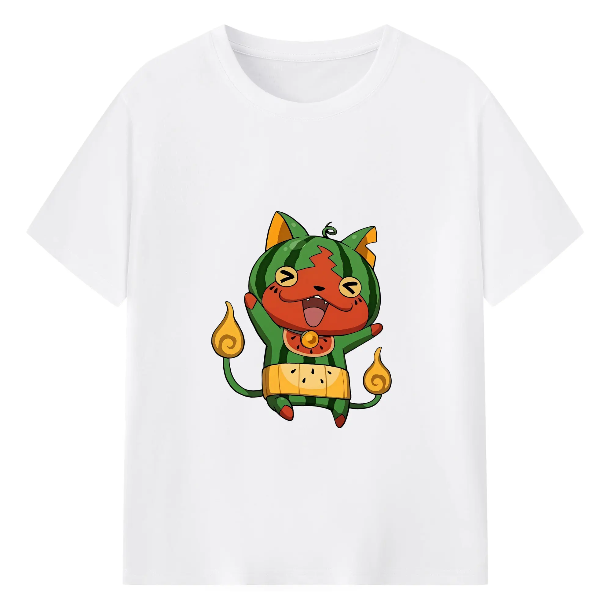 妖怪ウォッチ グッズ,ジバニャン - 綿100％ 半袖Tシャツ ・ フロントプリント ・ 快適 通気性 ・ 日常使い 散歩 スポーツ用