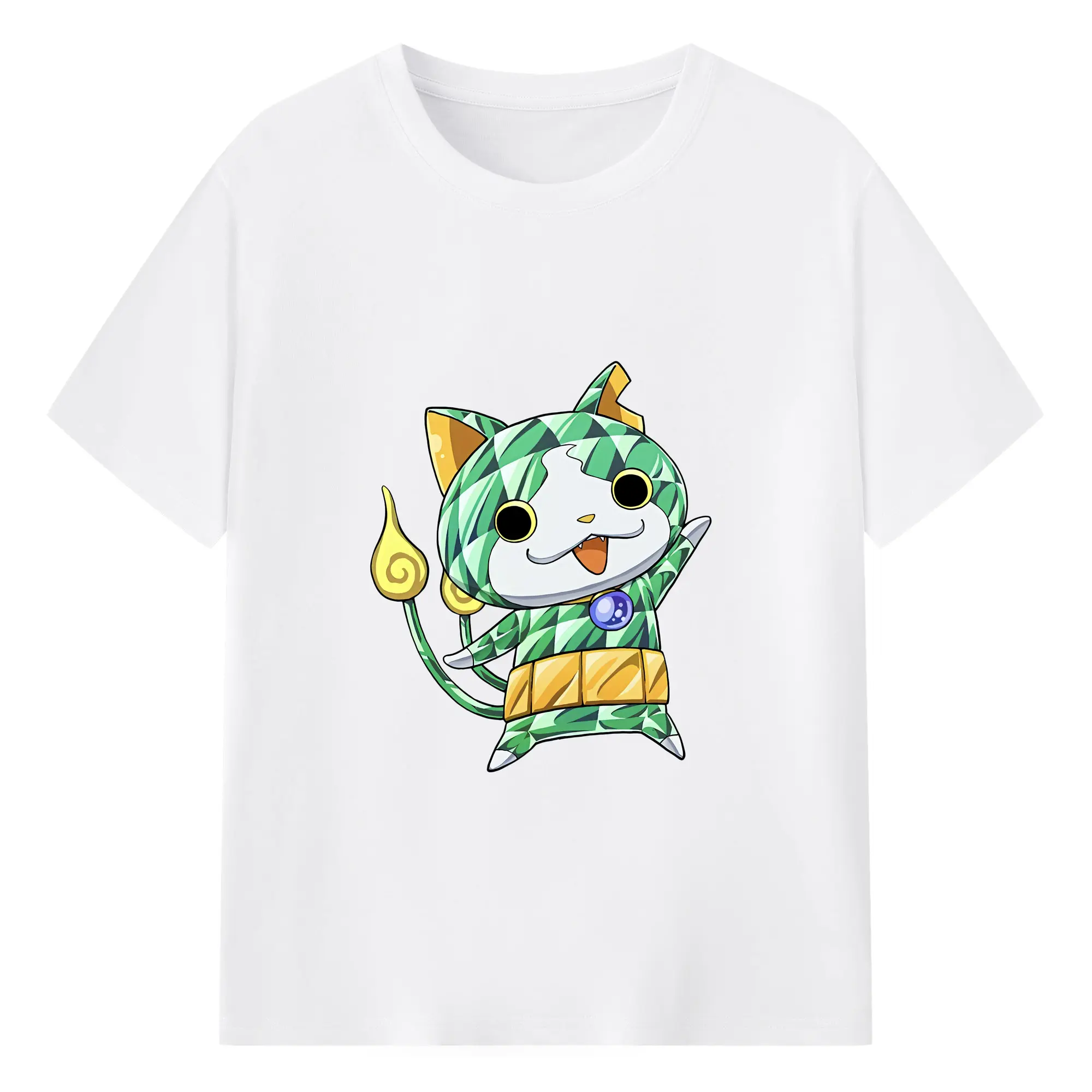 妖怪ウォッチ グッズ,ジバニャン - 綿100％ 半袖Tシャツ ・ フロントプリント ・ 快適 通気性 ・ 日常使い 散歩 スポーツ用