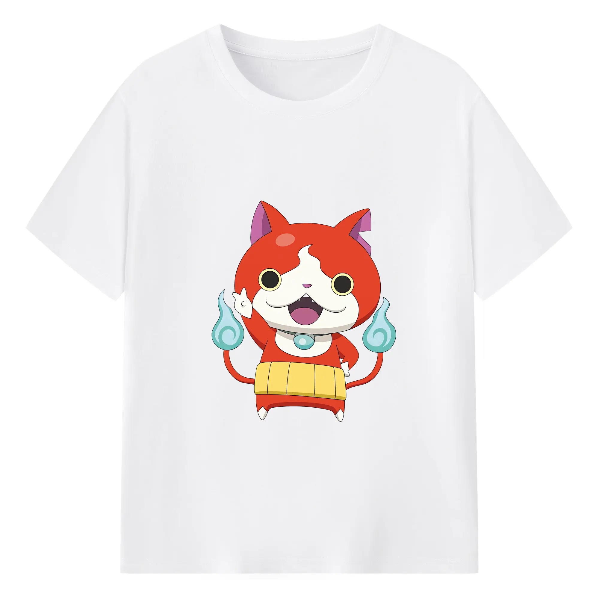 妖怪ウォッチ グッズ,ジバニャン - 綿100％ 半袖Tシャツ ・ フロントプリント ・ 快適 通気性 ・ 日常使い 散歩 スポーツ用