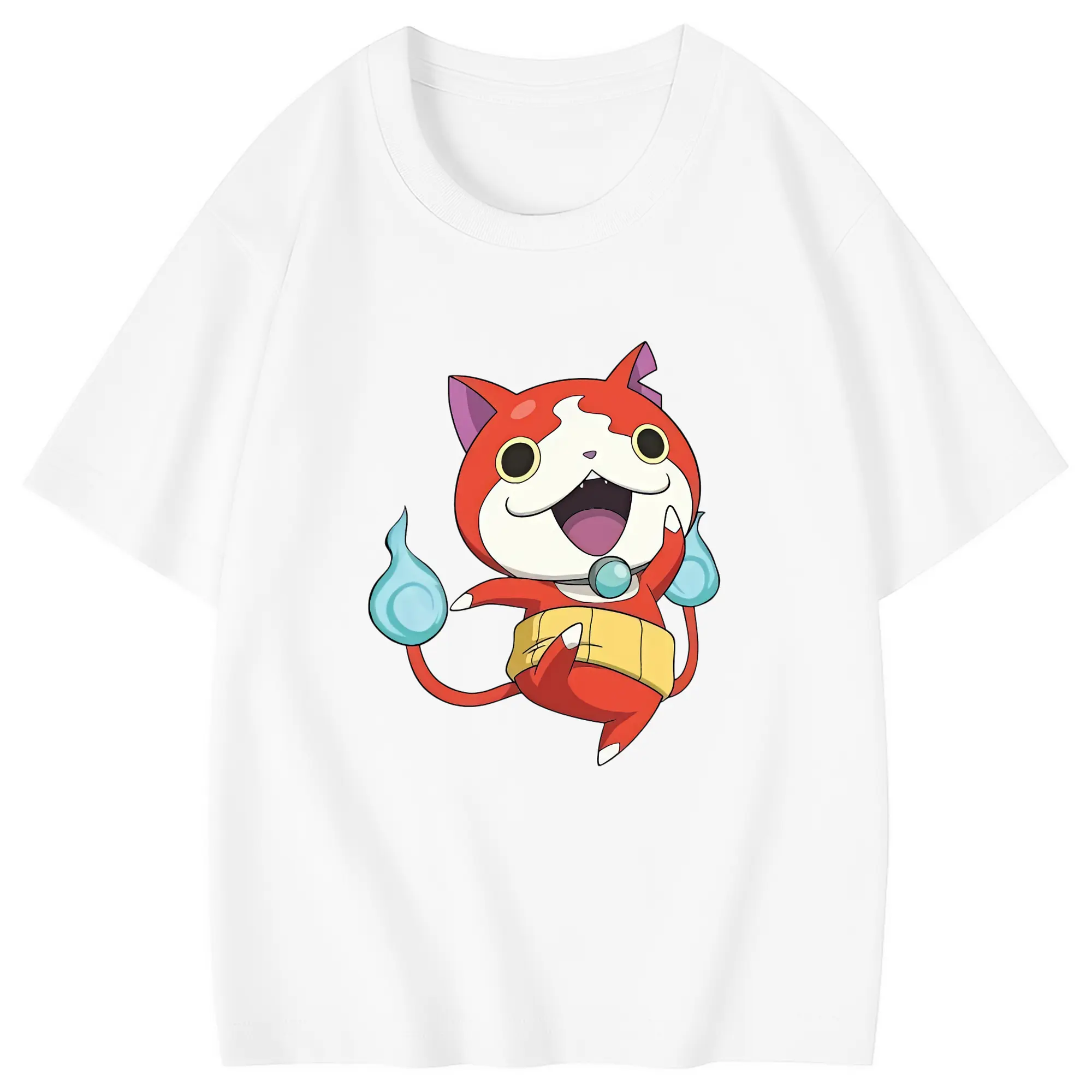 妖怪ウォッチ グッズ,ジバニャン - 綿100％ キッズTシャツ ・ フロントプリント ・ 快適 通気性 ・ スポーツ カジュアル 散歩用