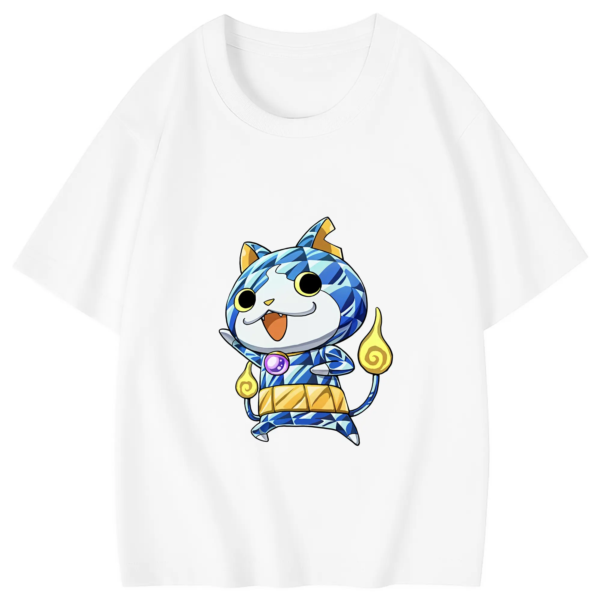 妖怪ウォッチ グッズ,ジバニャン - 綿100％ キッズTシャツ ・ フロントプリント ・ 快適 通気性 ・ スポーツ カジュアル 散歩用