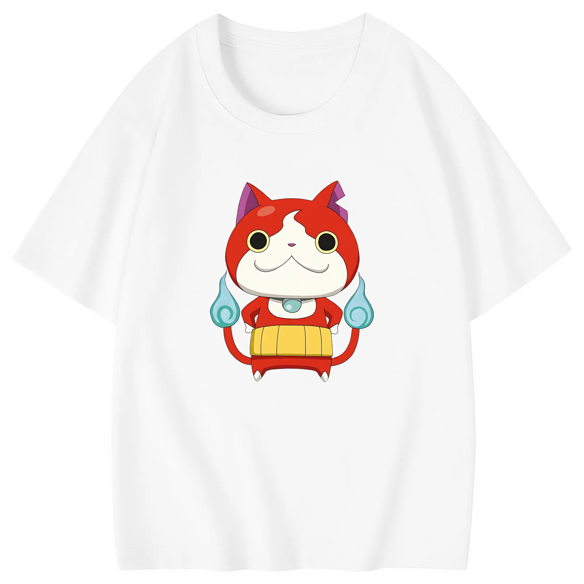 妖怪ウォッチ グッズ,ジバニャン - 綿100％ キッズTシャツ ・ フロントプリント ・ 快適 通気性 ・ スポーツ カジュアル 散歩用