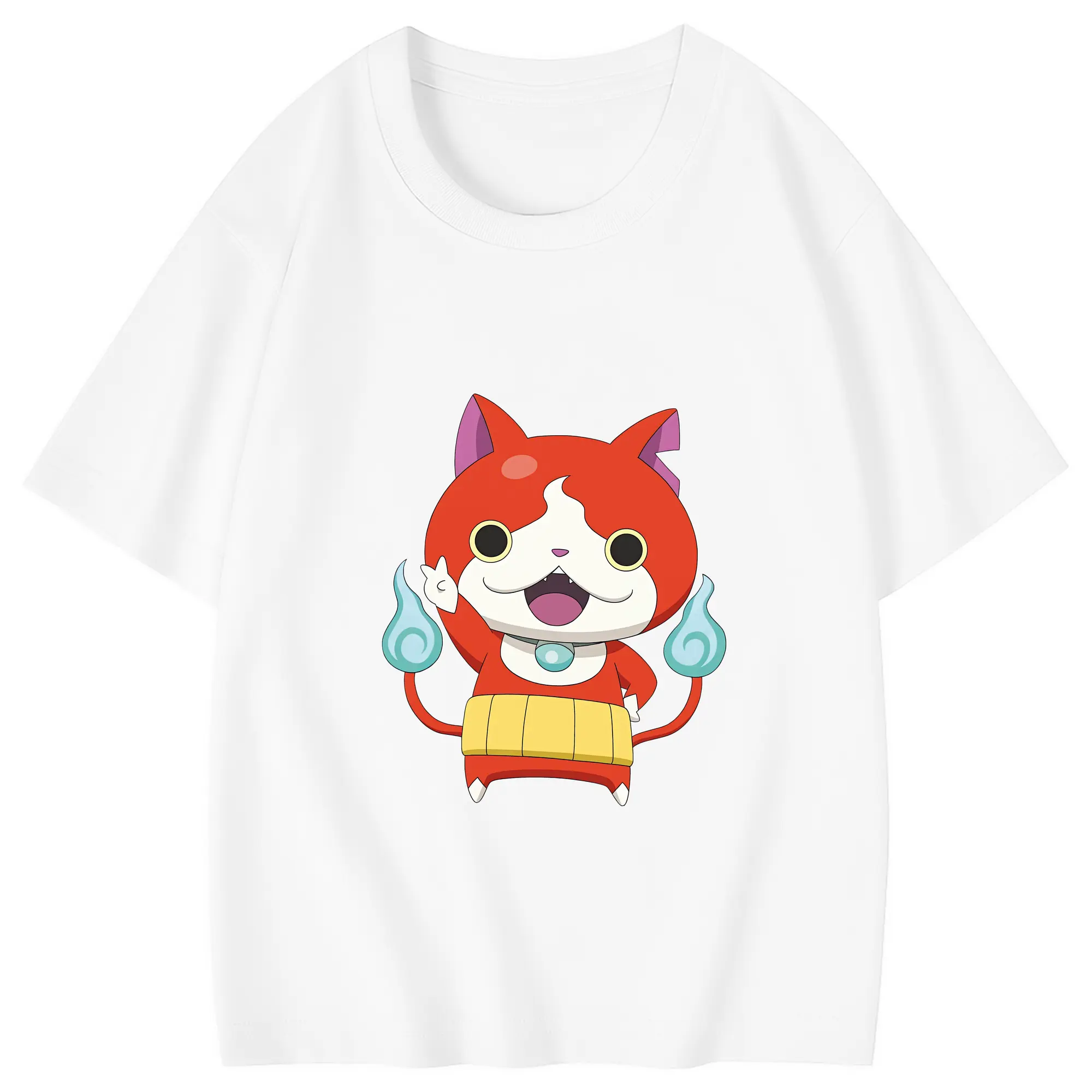 妖怪ウォッチ グッズ,ジバニャン - 綿100％ キッズTシャツ ・ フロントプリント ・ 快適 通気性 ・ スポーツ カジュアル 散歩用